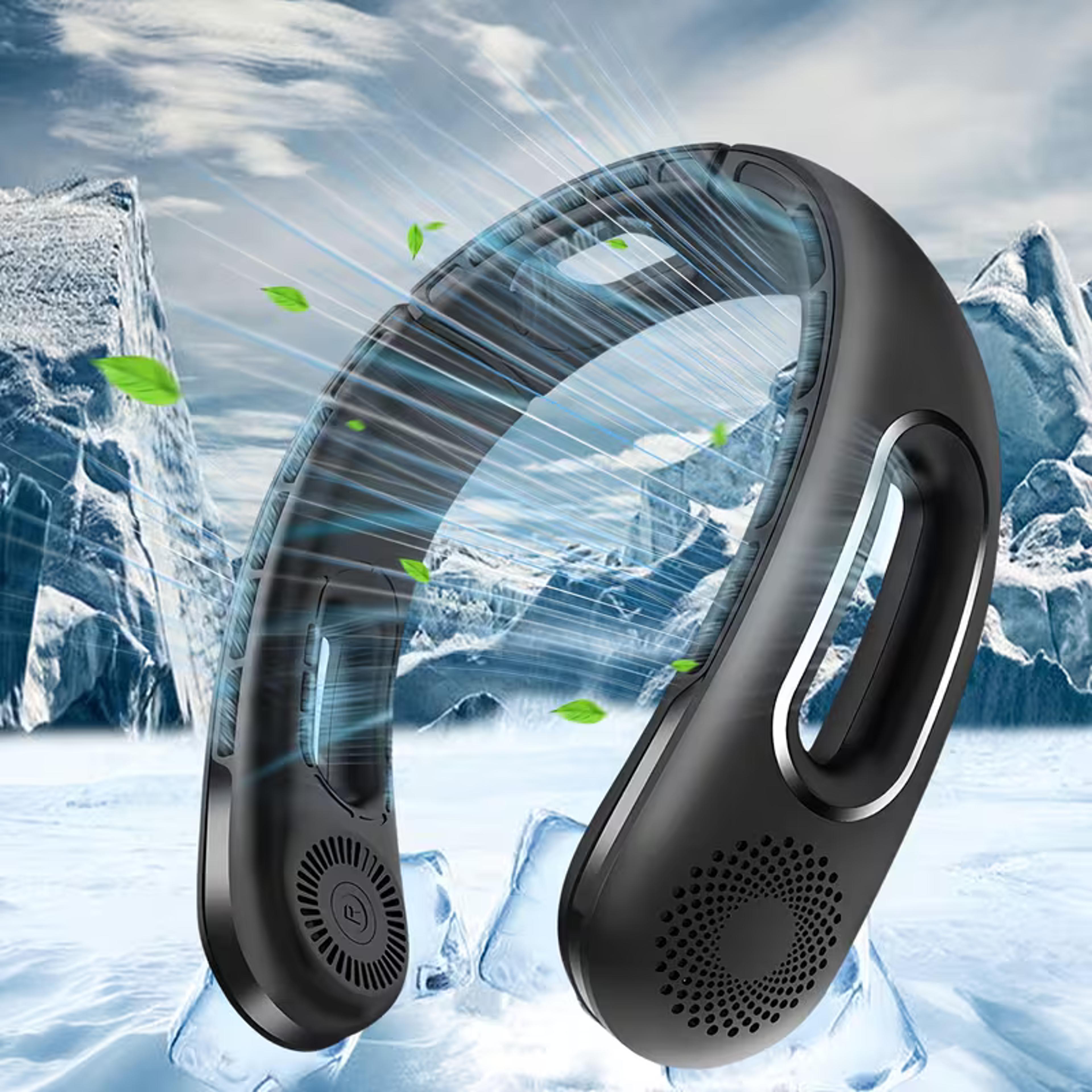 arctic breeze portable neck fan usb rechargeable bladeless wearable cooling fan with speeds