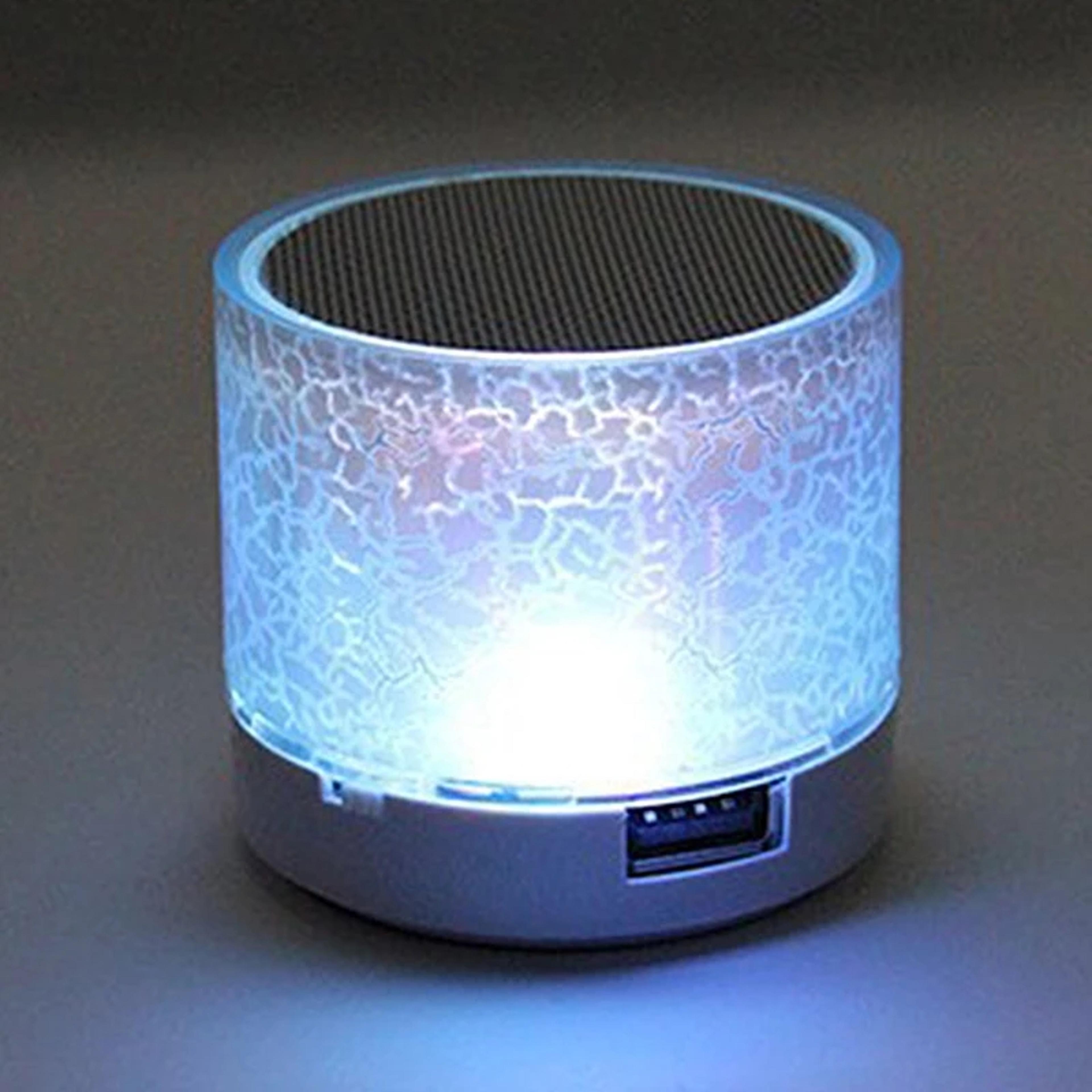 crystal glow bluetooth speaker with led lights tf card & usb portable mini wireless speaker