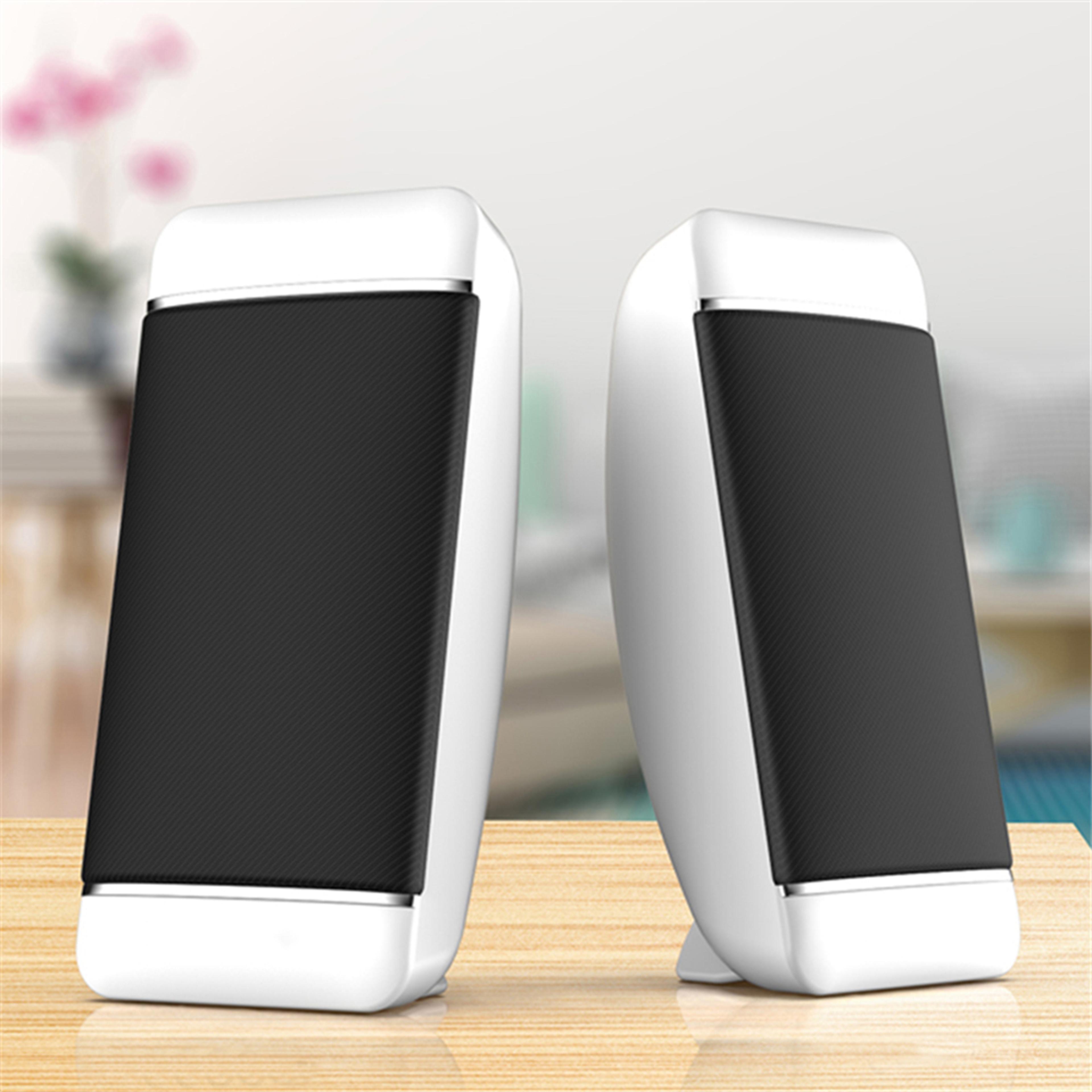 usb computer speakers with aux stereo sound for laptop & desktop