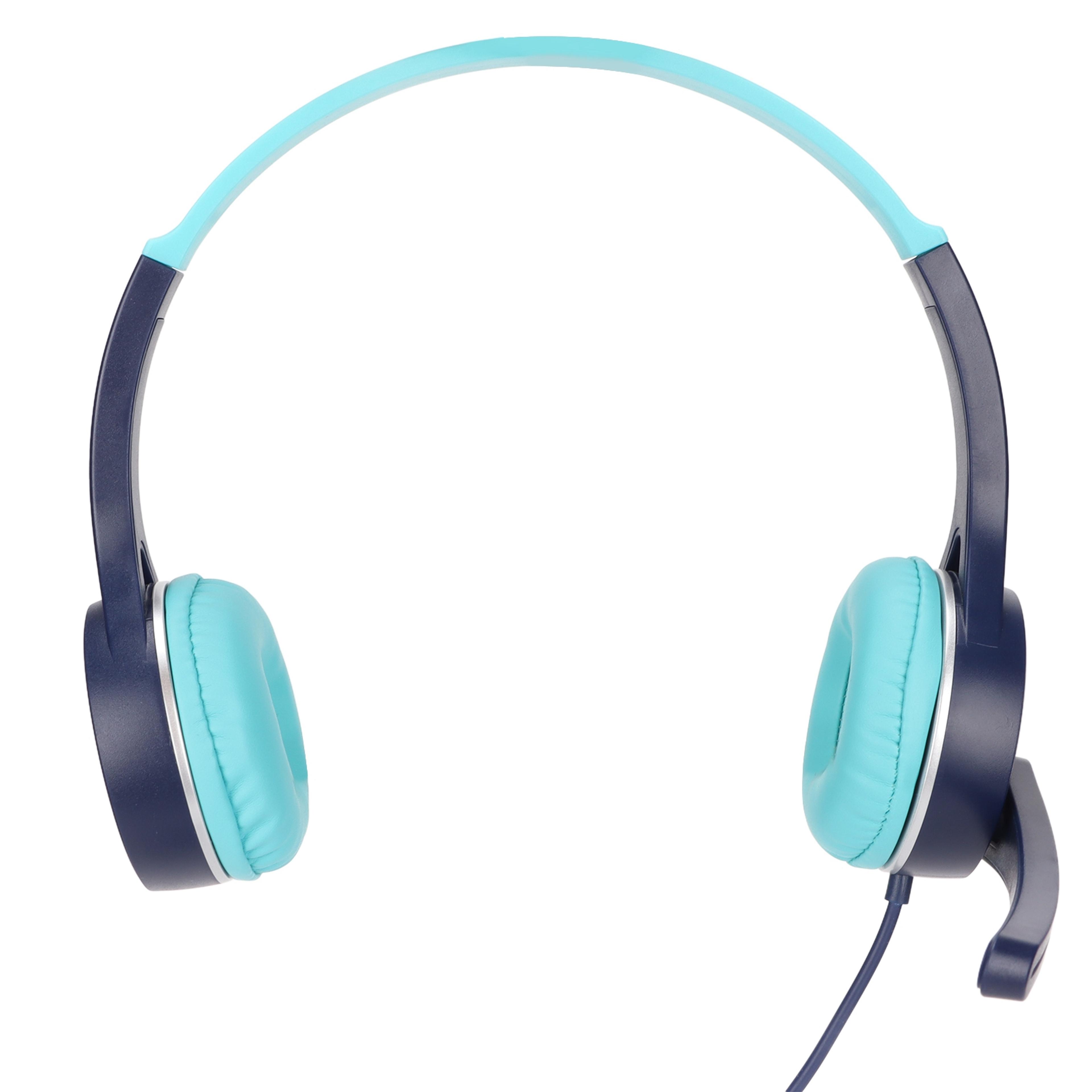 kids stereo wired headphones foldable on ear headset with jack for school travel & learning