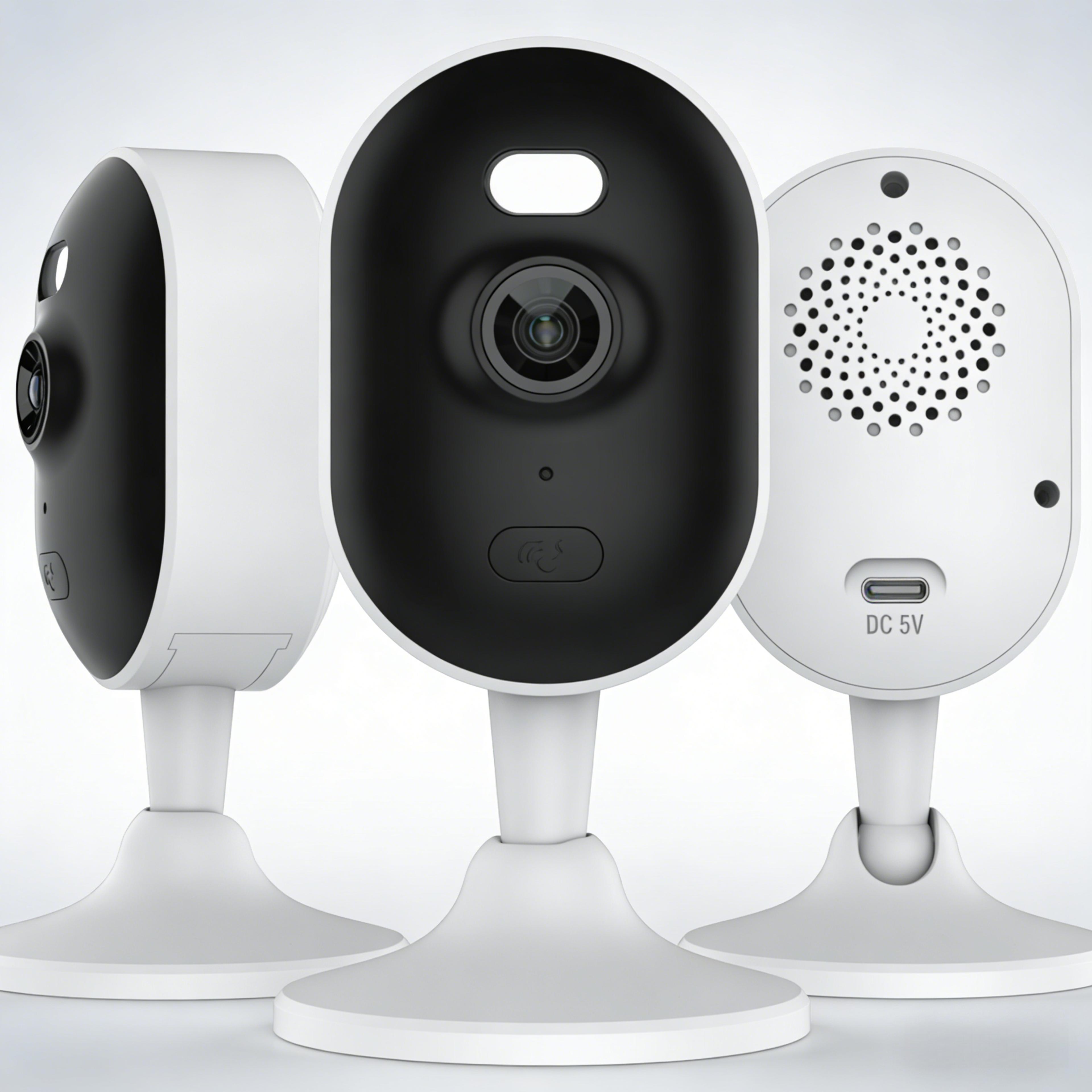 smart indoor security camera wifi baby monitor with night vision & two way audio