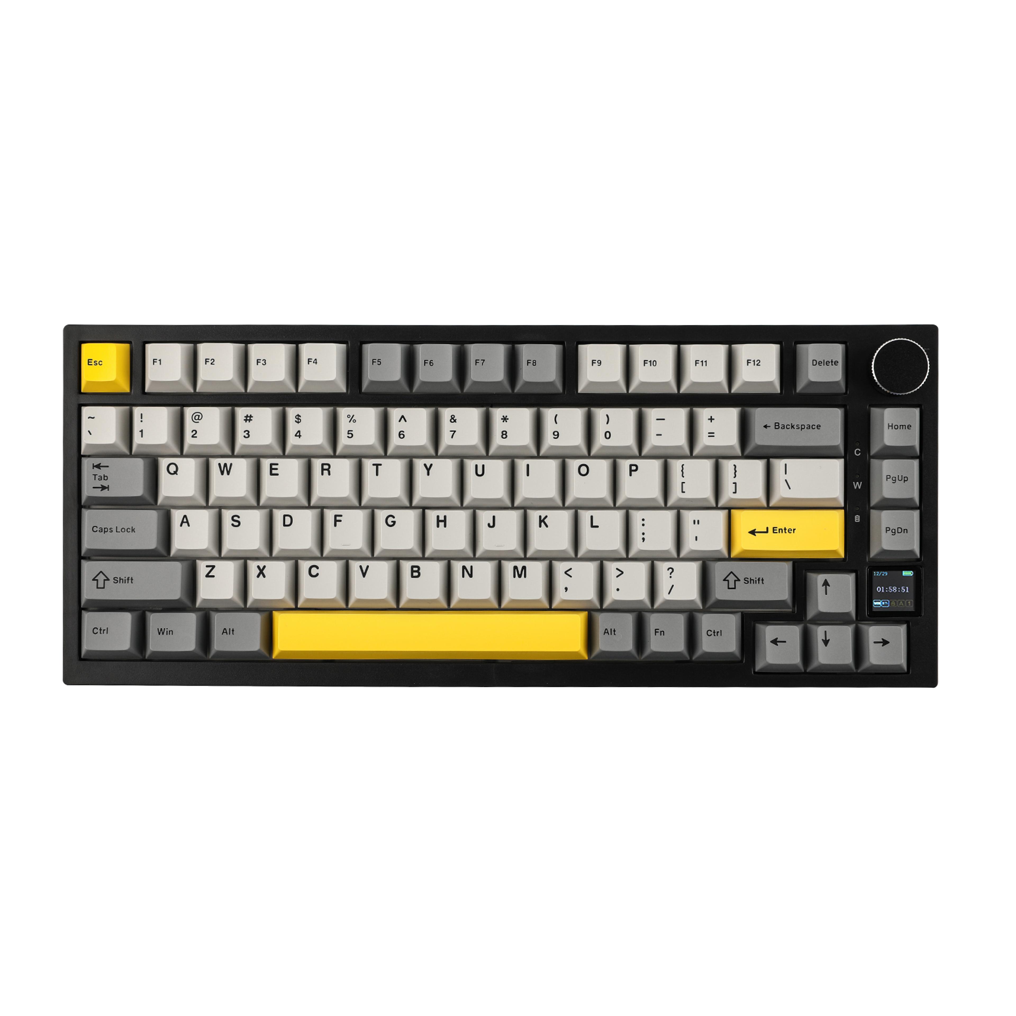 wireless mechanical keyboard with tft screen and gasket mount for mac windows