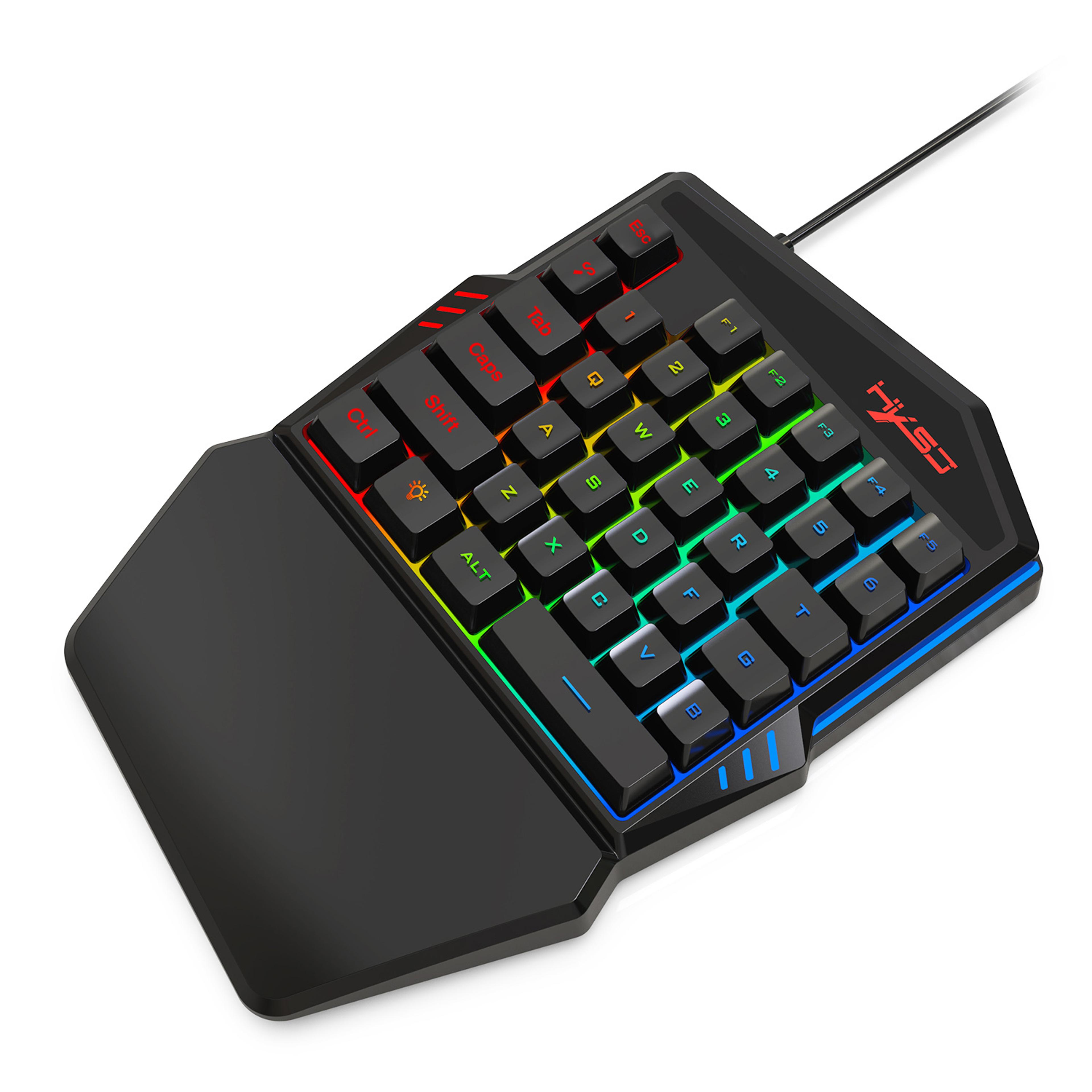 one handed gaming keyboard usb led backlit gaming keypad for pc laptop gamers