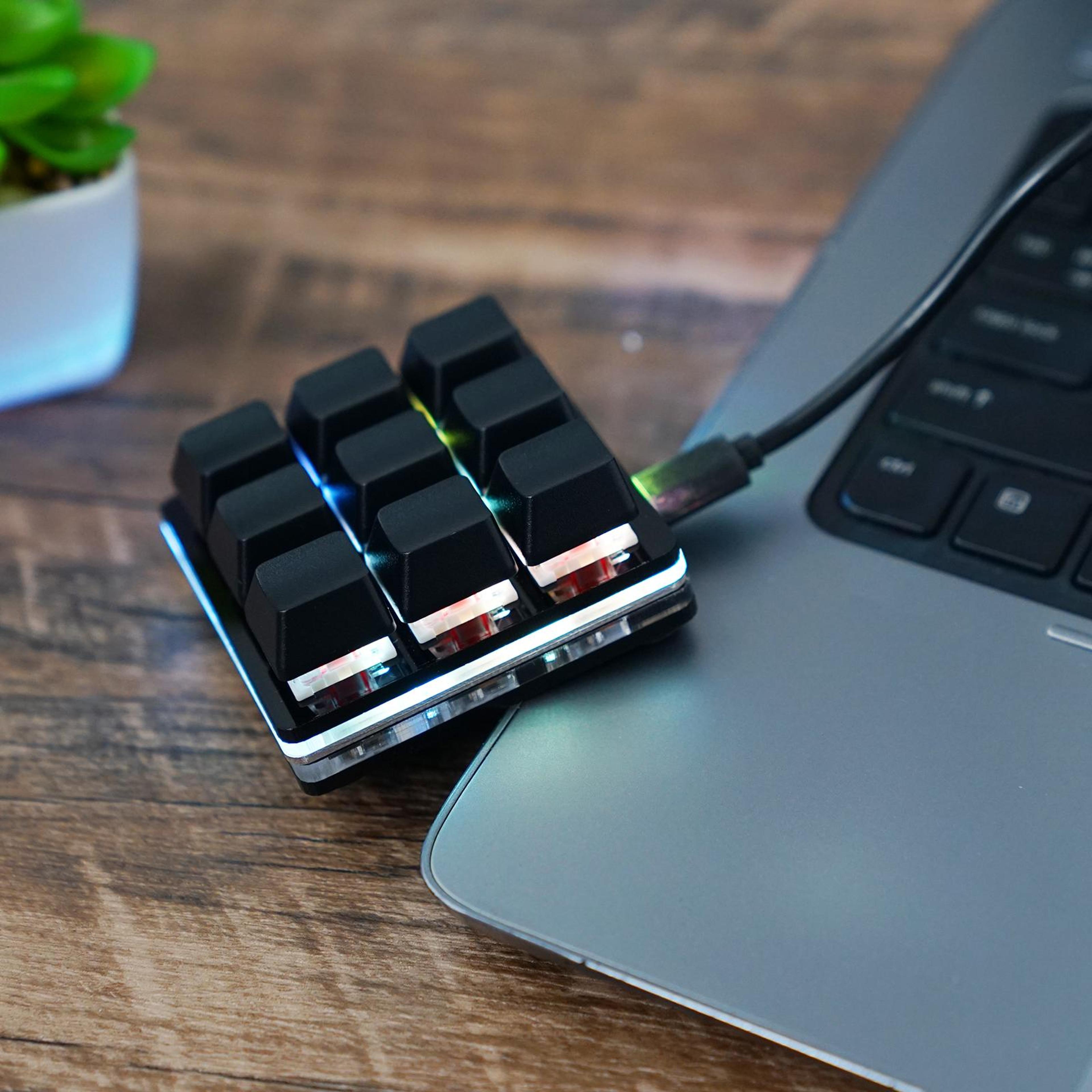rgb programmable macro keypad mechanical gaming keyboard with usb backlit red switches