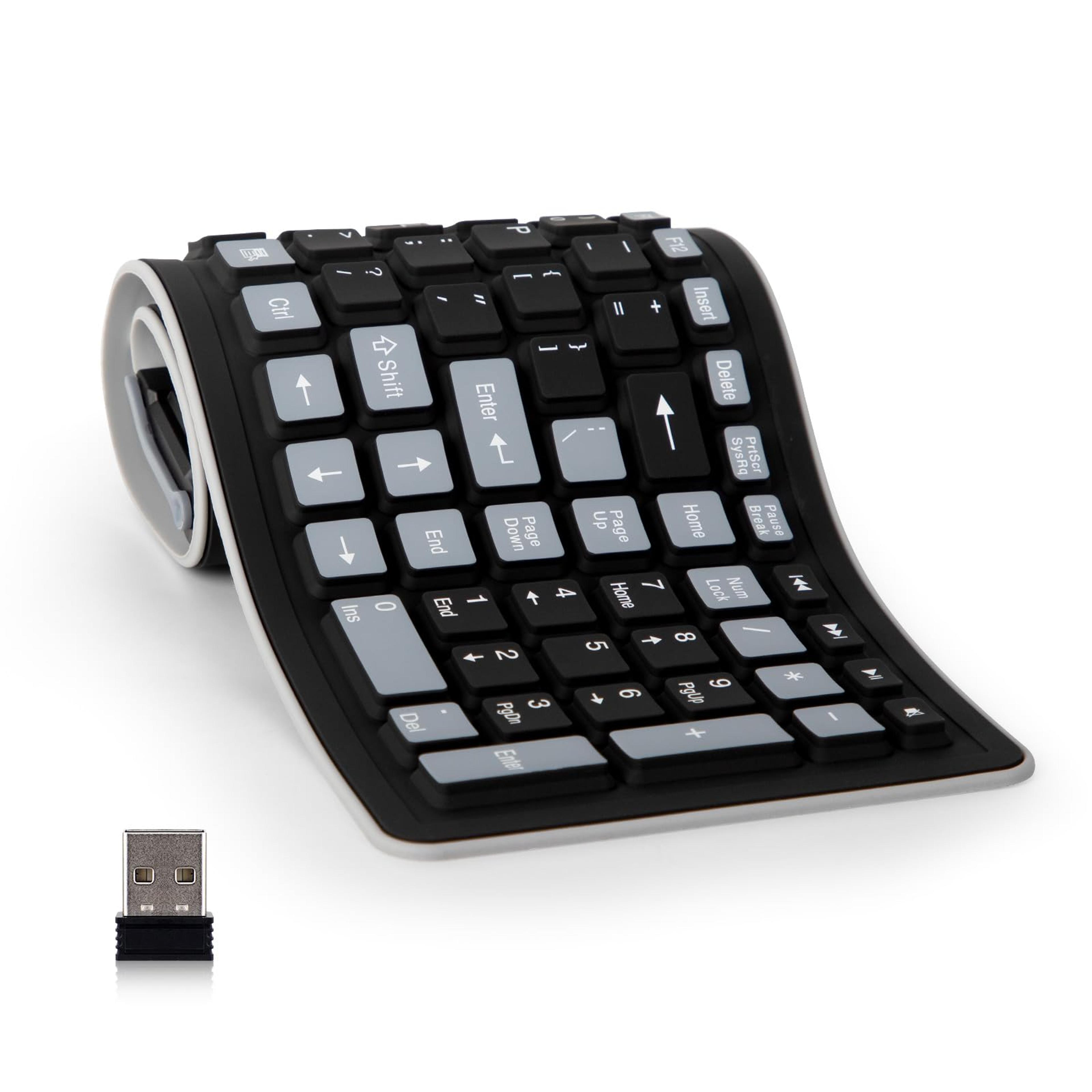 foldable wireless keyboard silicone roll up waterproof keyboard for pc laptop tablet