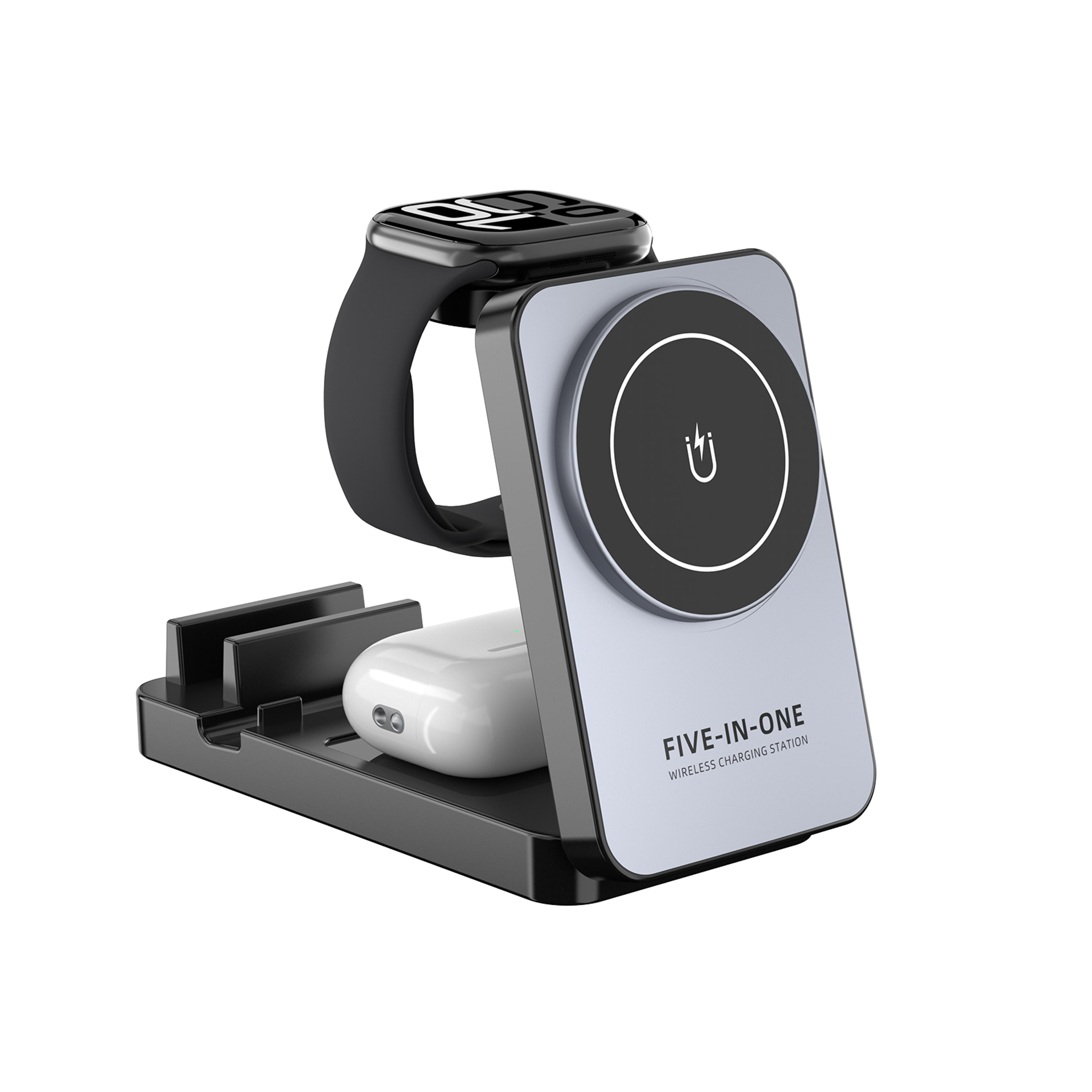 wireless charging station foldable magsafe charger dock for iphone apple watch & airpods
