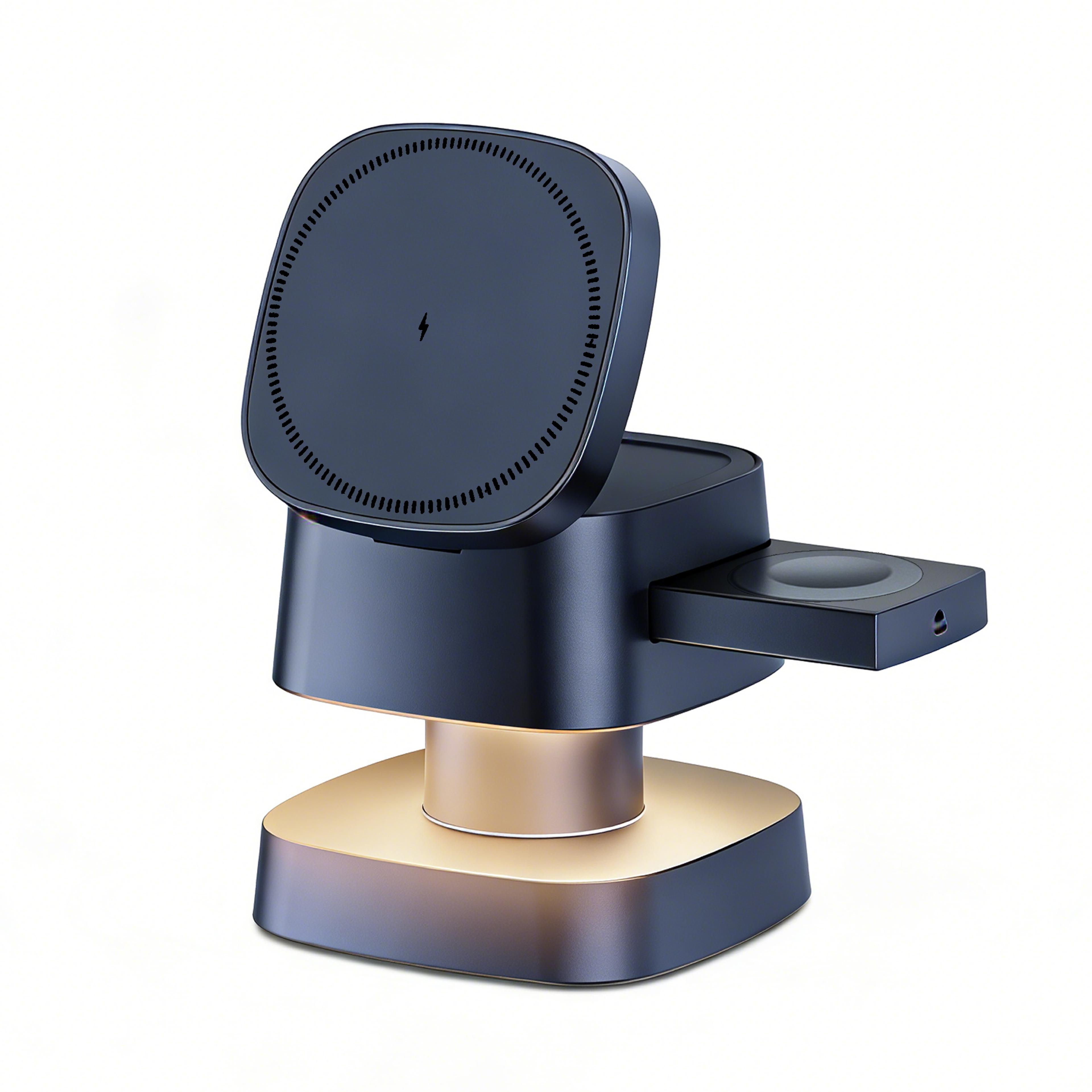 wireless charger with night light for iphone apple watch & airpods