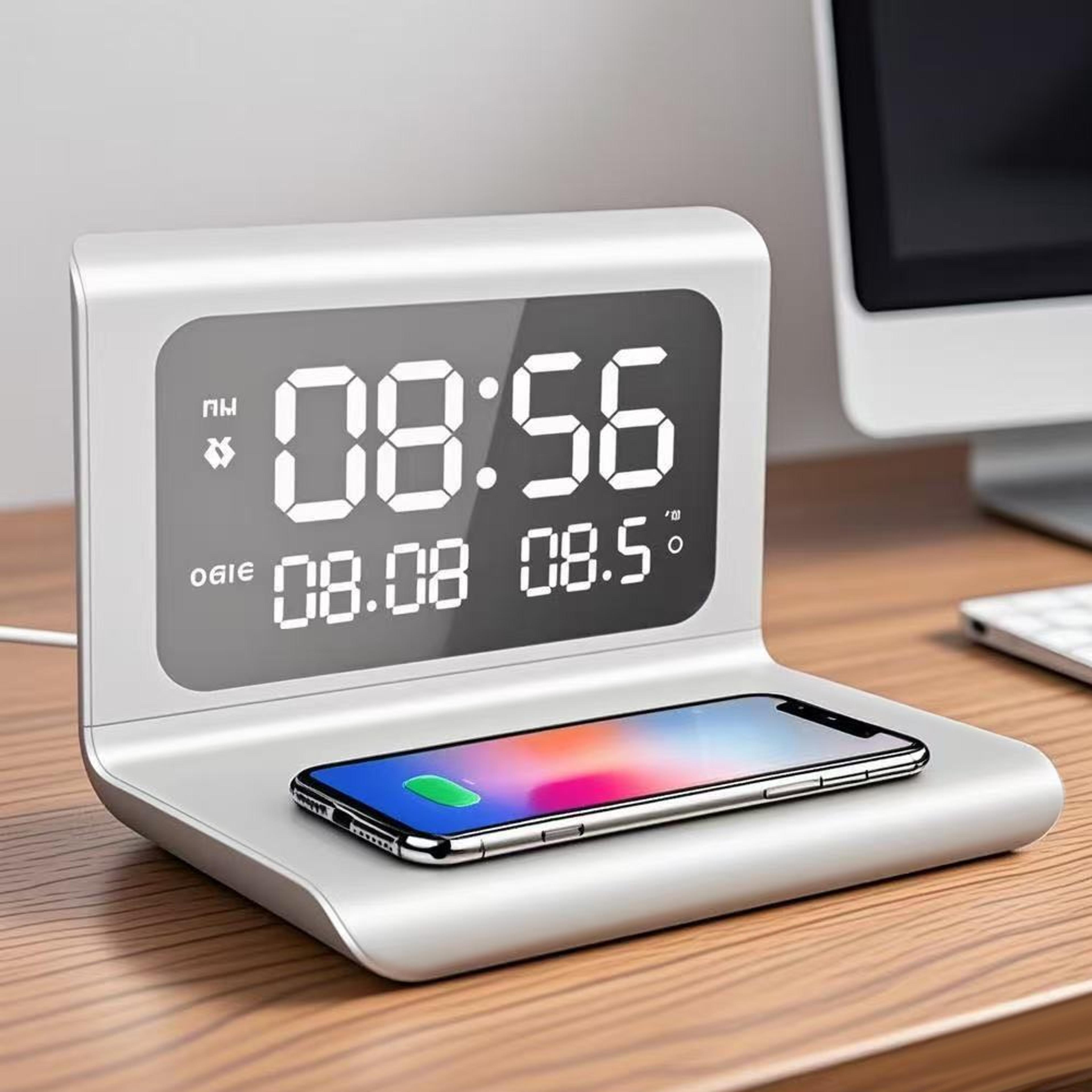 wireless charger stand with clock & thermometer qi wireless charging dock