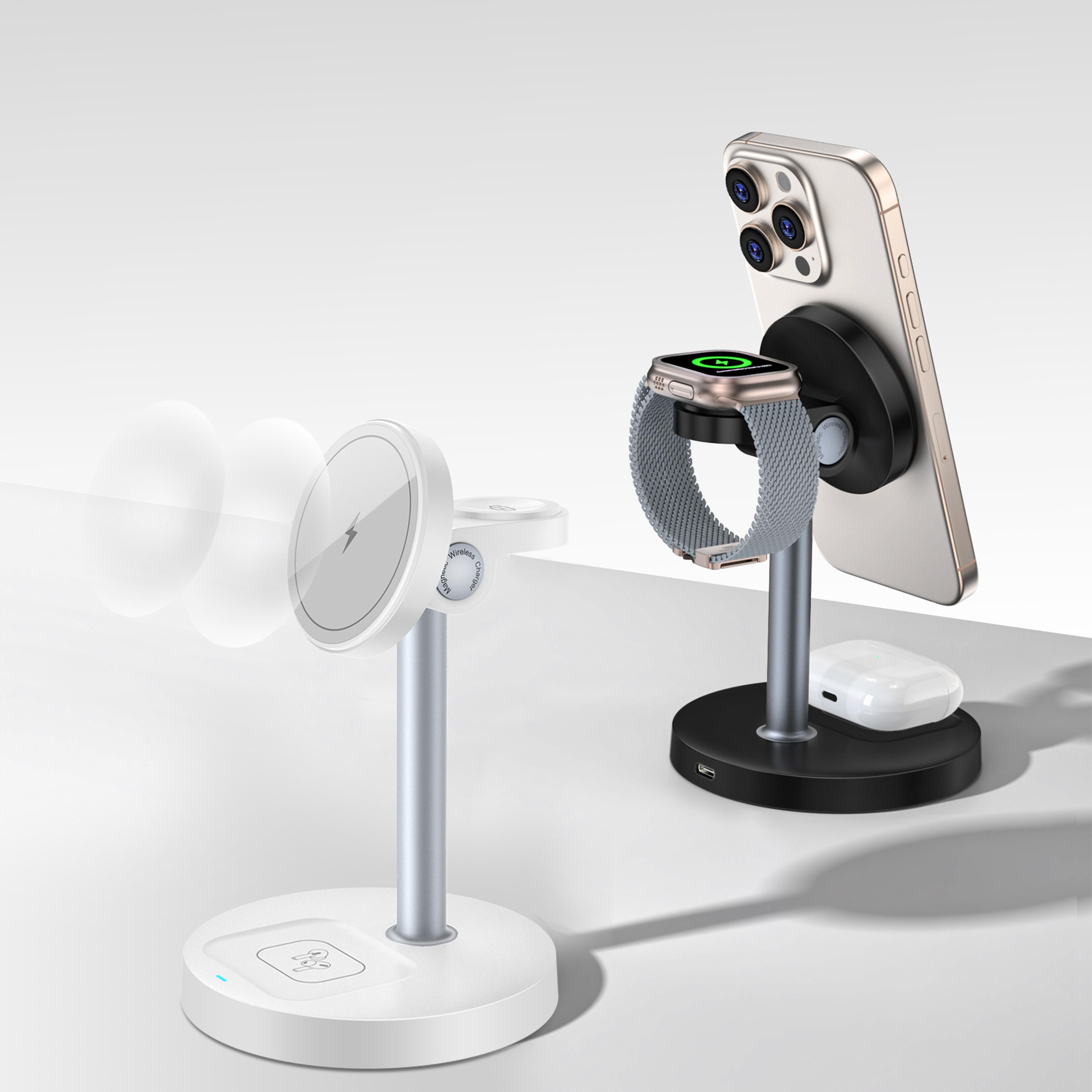 magnetic wireless charger stand fast magsafe charging station for iphone apple watch & airpods