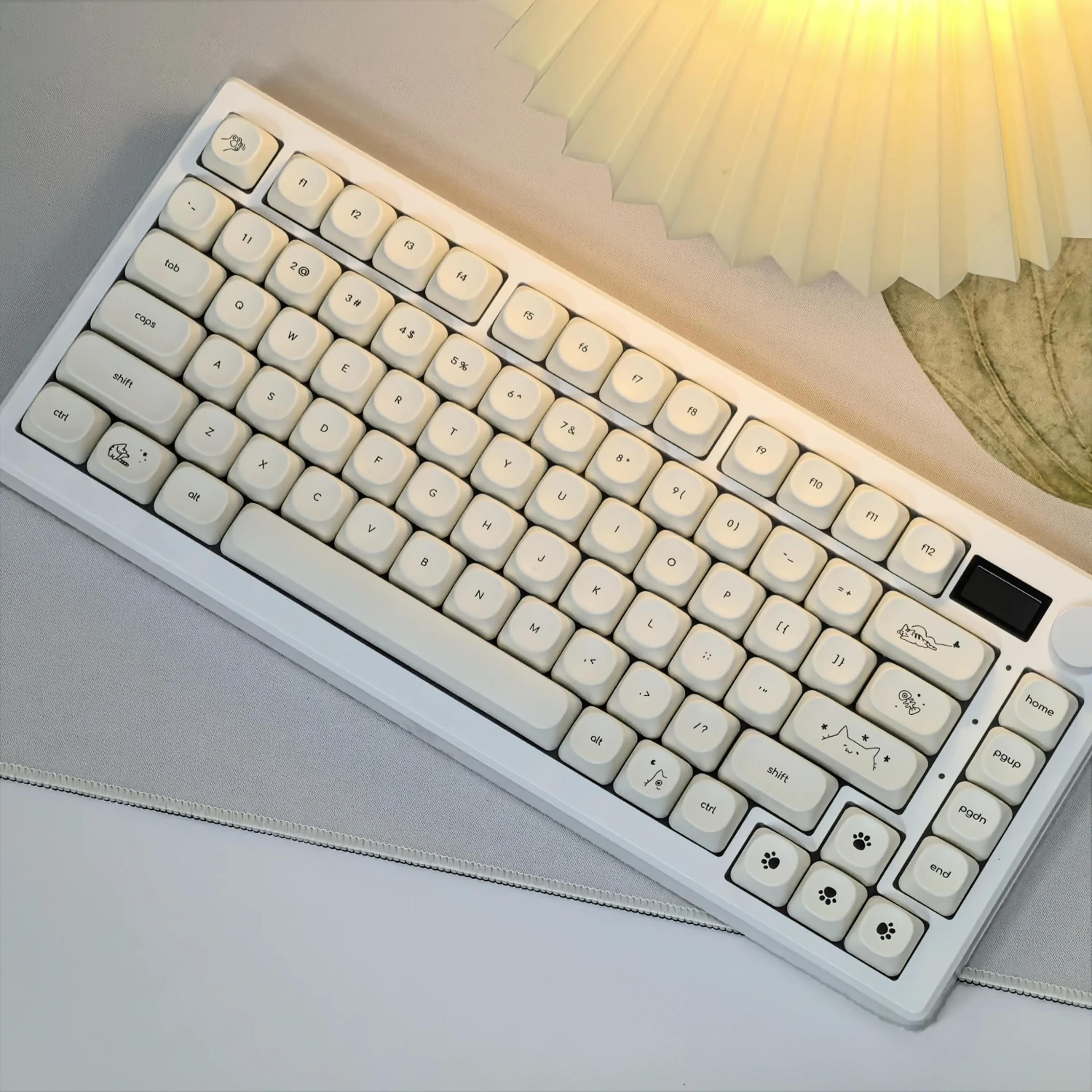 cute cat pbt keycaps key moa profile keycaps set for mechanical keyboards