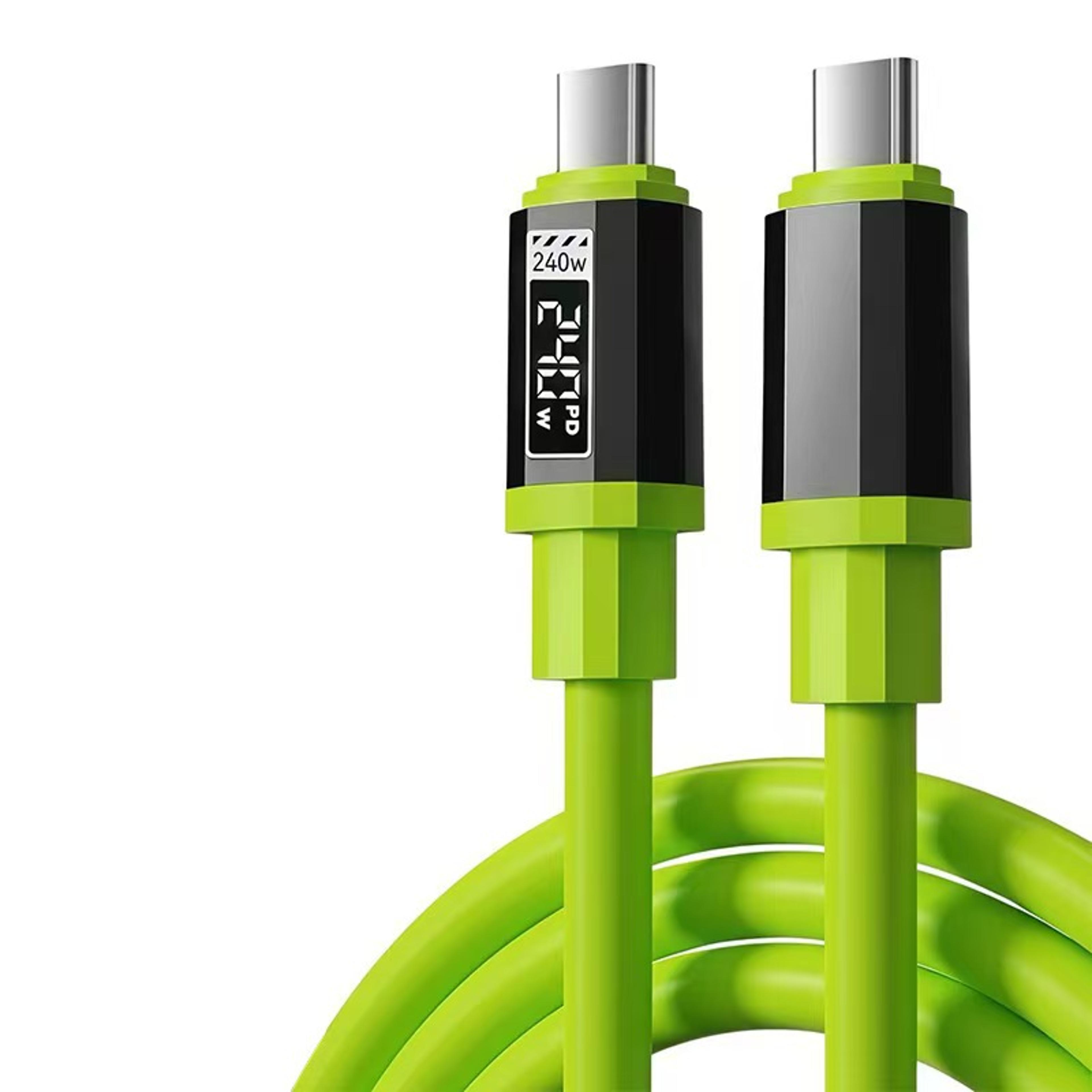 usb c to usb c fast charging cable with real time power display