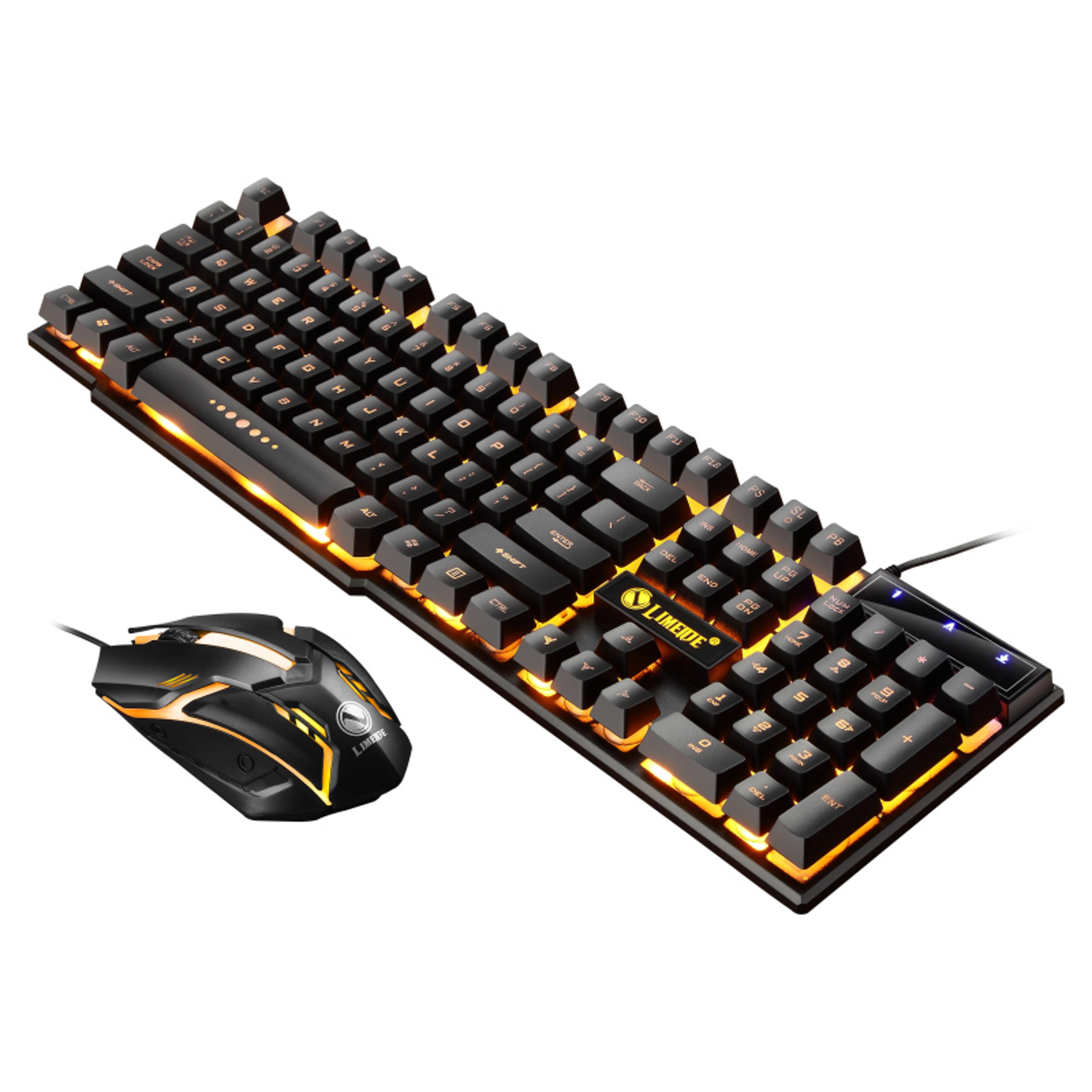 led gaming keyboard and mouse combo wired rgb backlit pc gaming setss