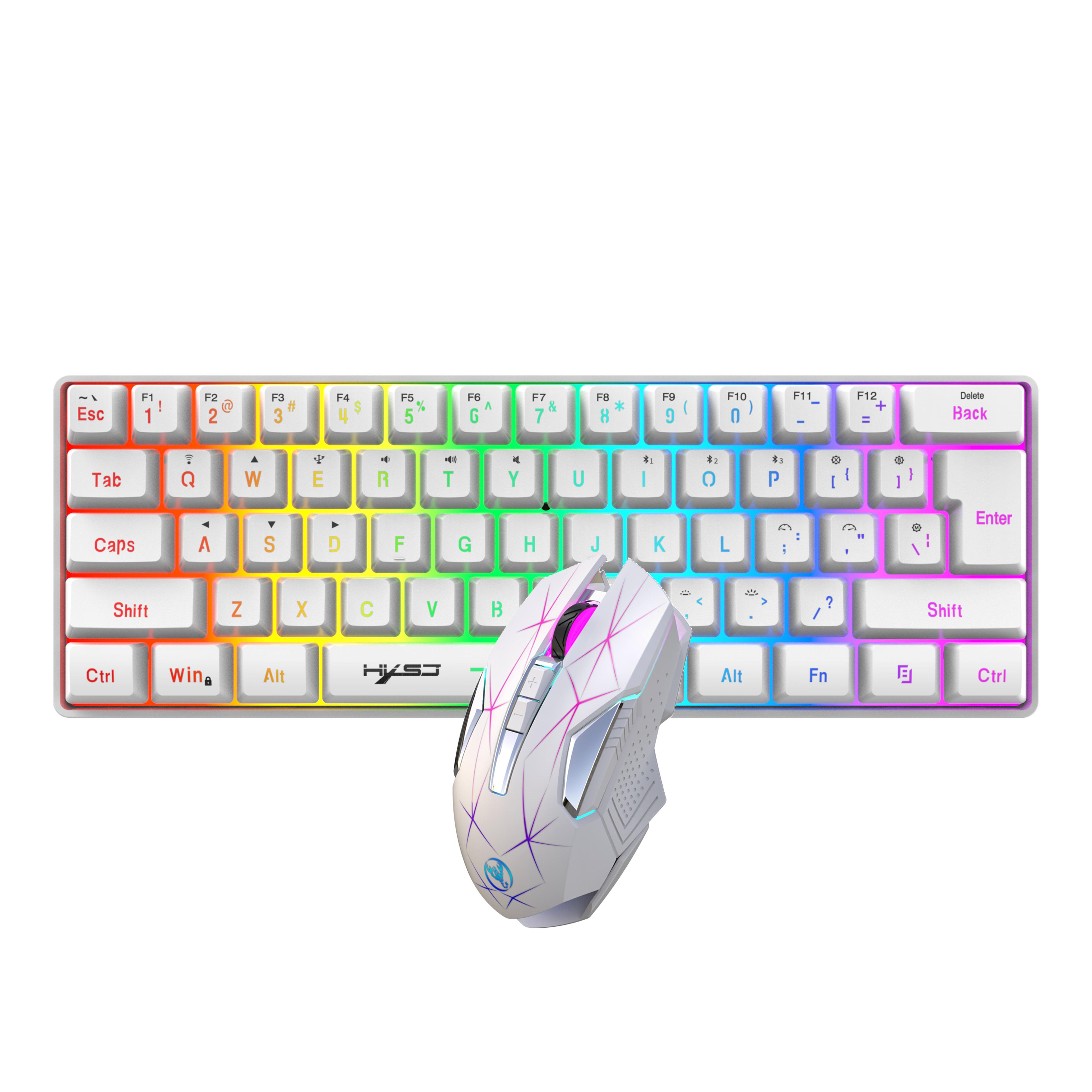 wireless gaming keyboard and mouse combo with rgb backlit mechanical feel keys