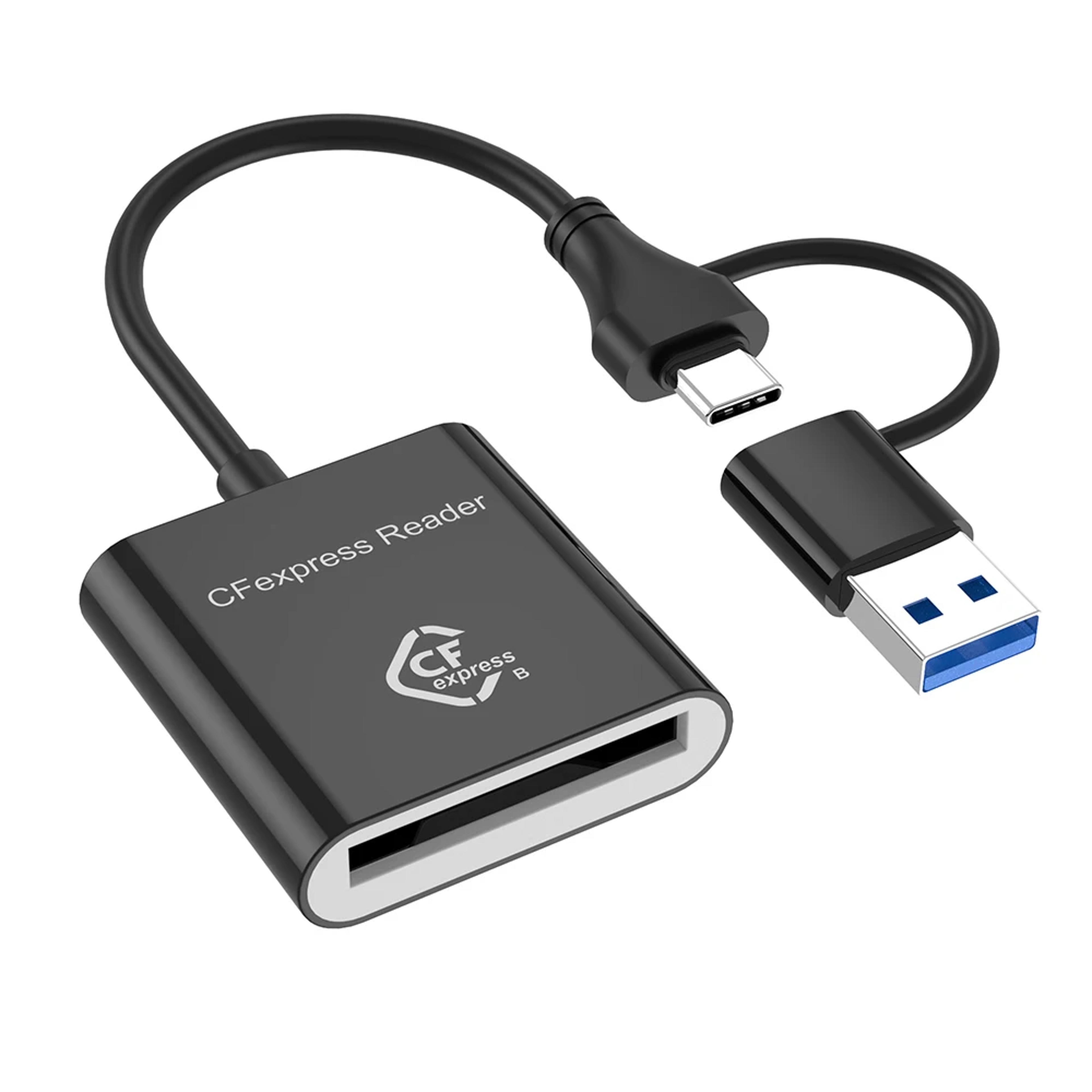 cfexpress type b card reader usb type a & usb c adapter