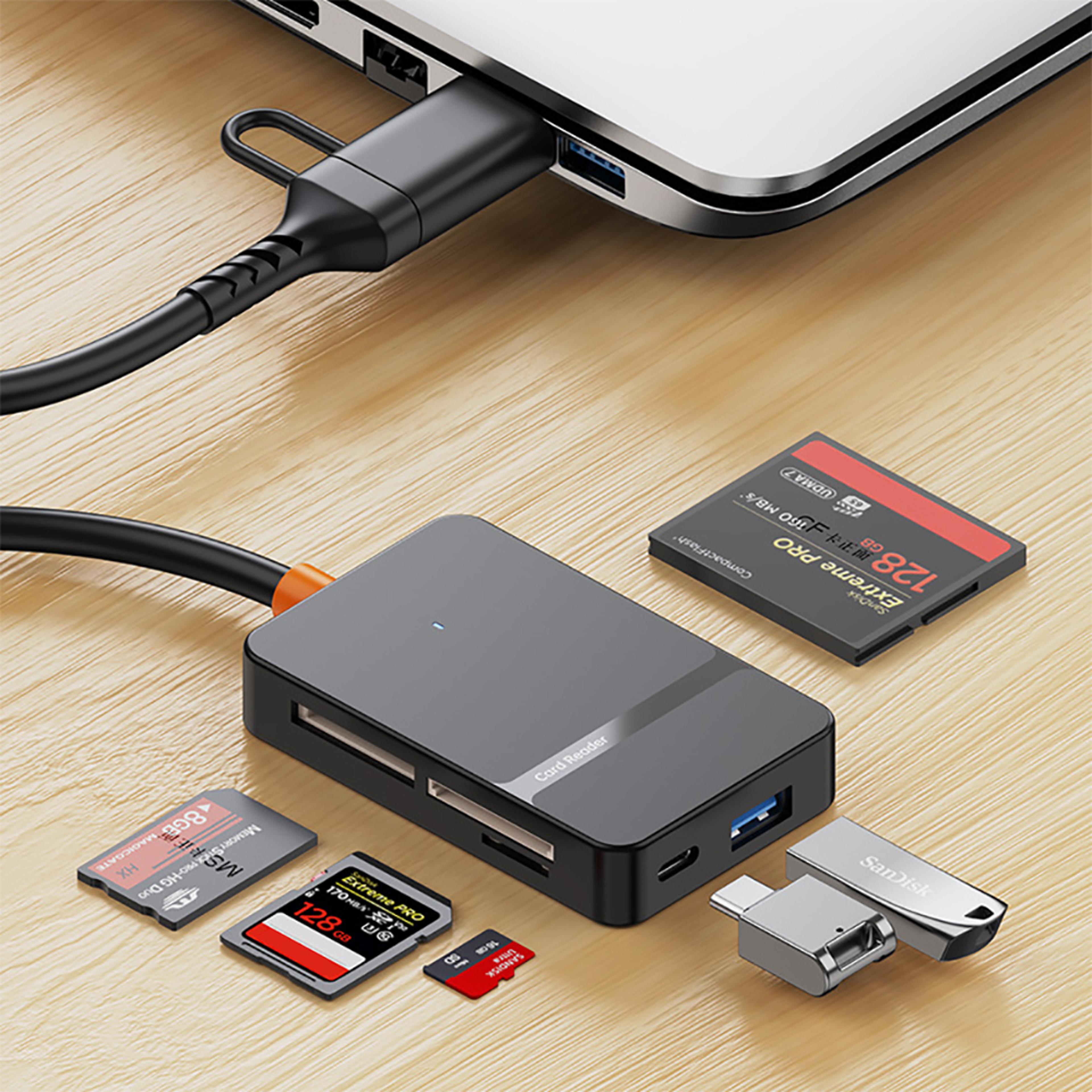 usb c card reader with high speed sd tf cf ms memory card adapters