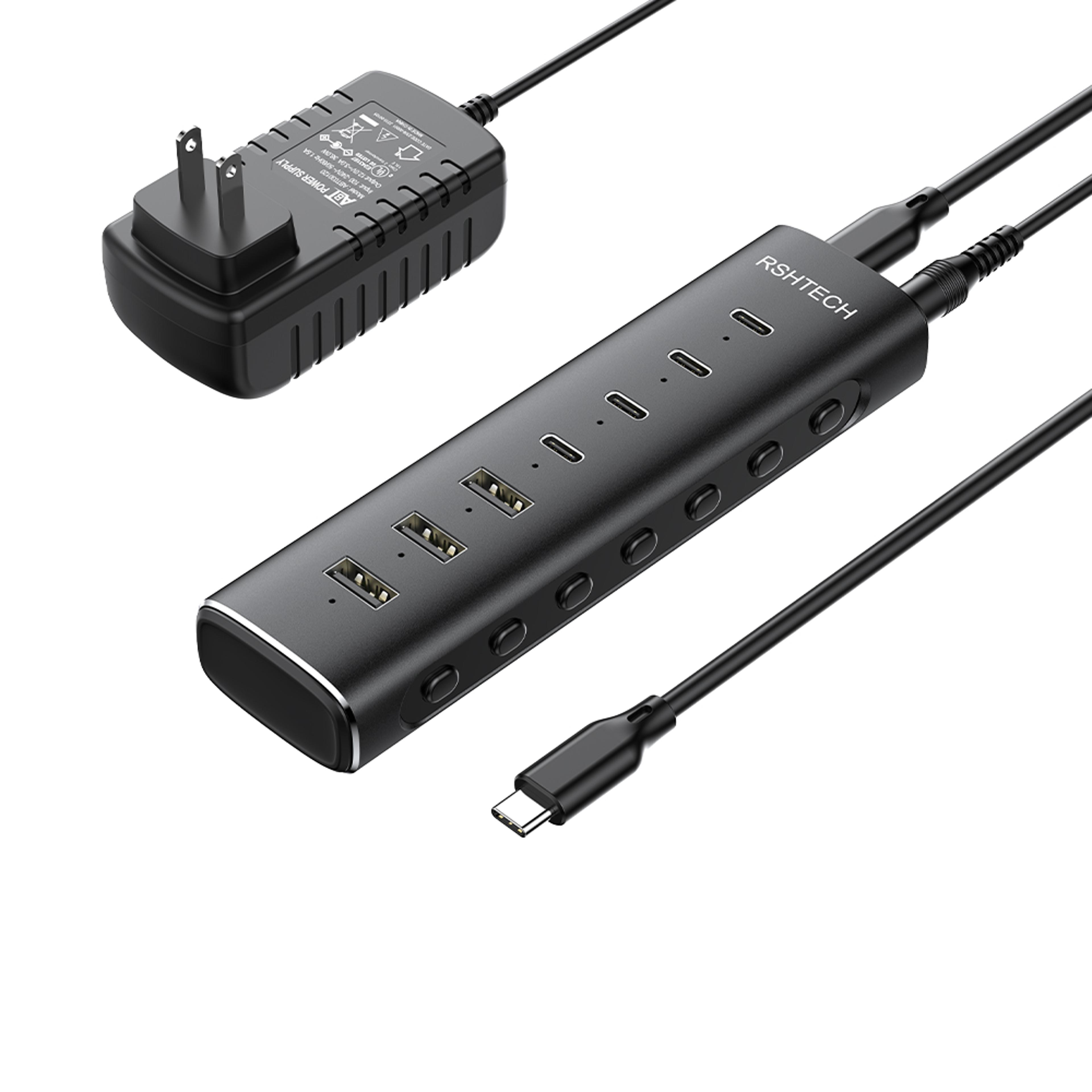 usb port usb hub splitter with speed and individual touch switches
