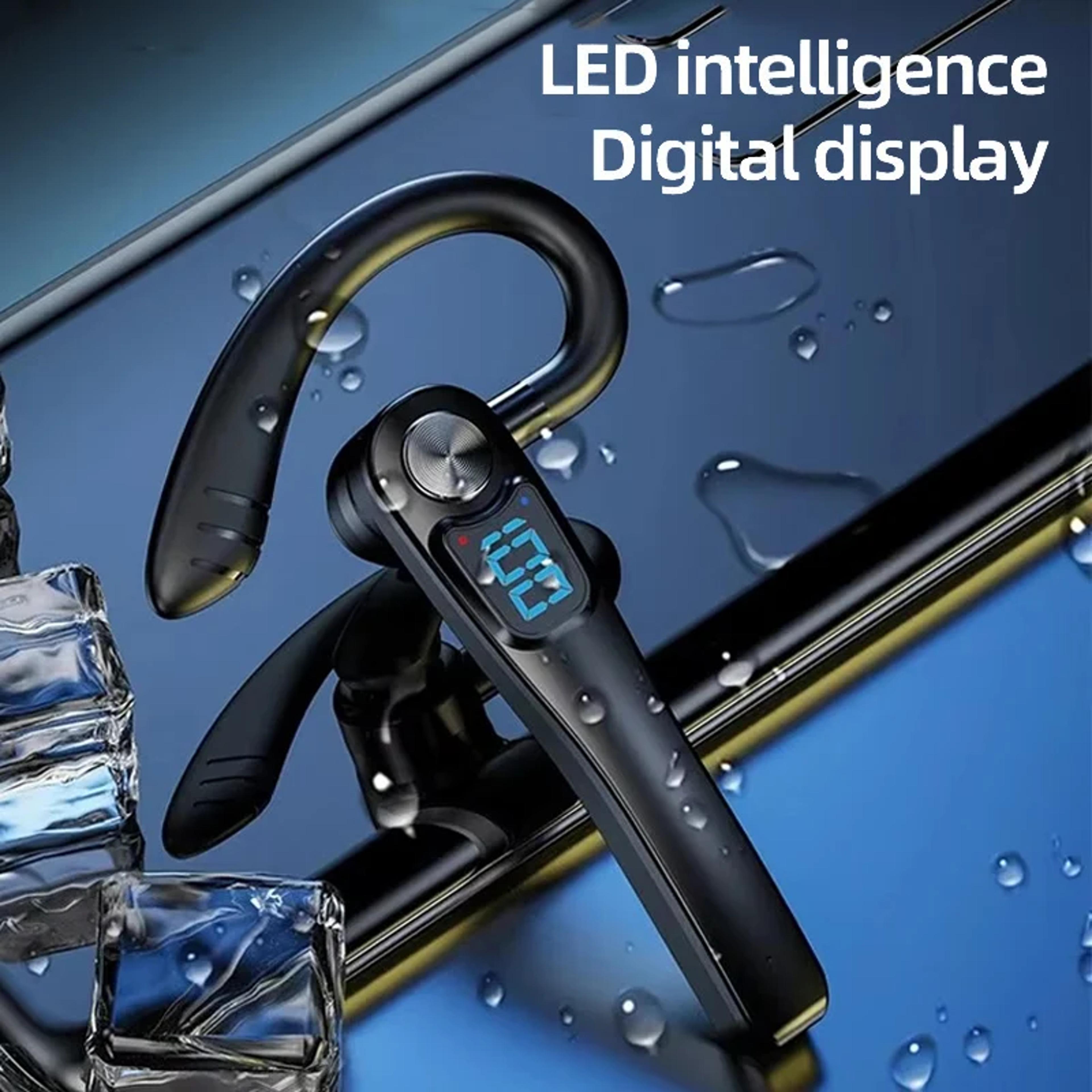 bluetooth wireless headset with enc noise cancelling microphone for business and driving