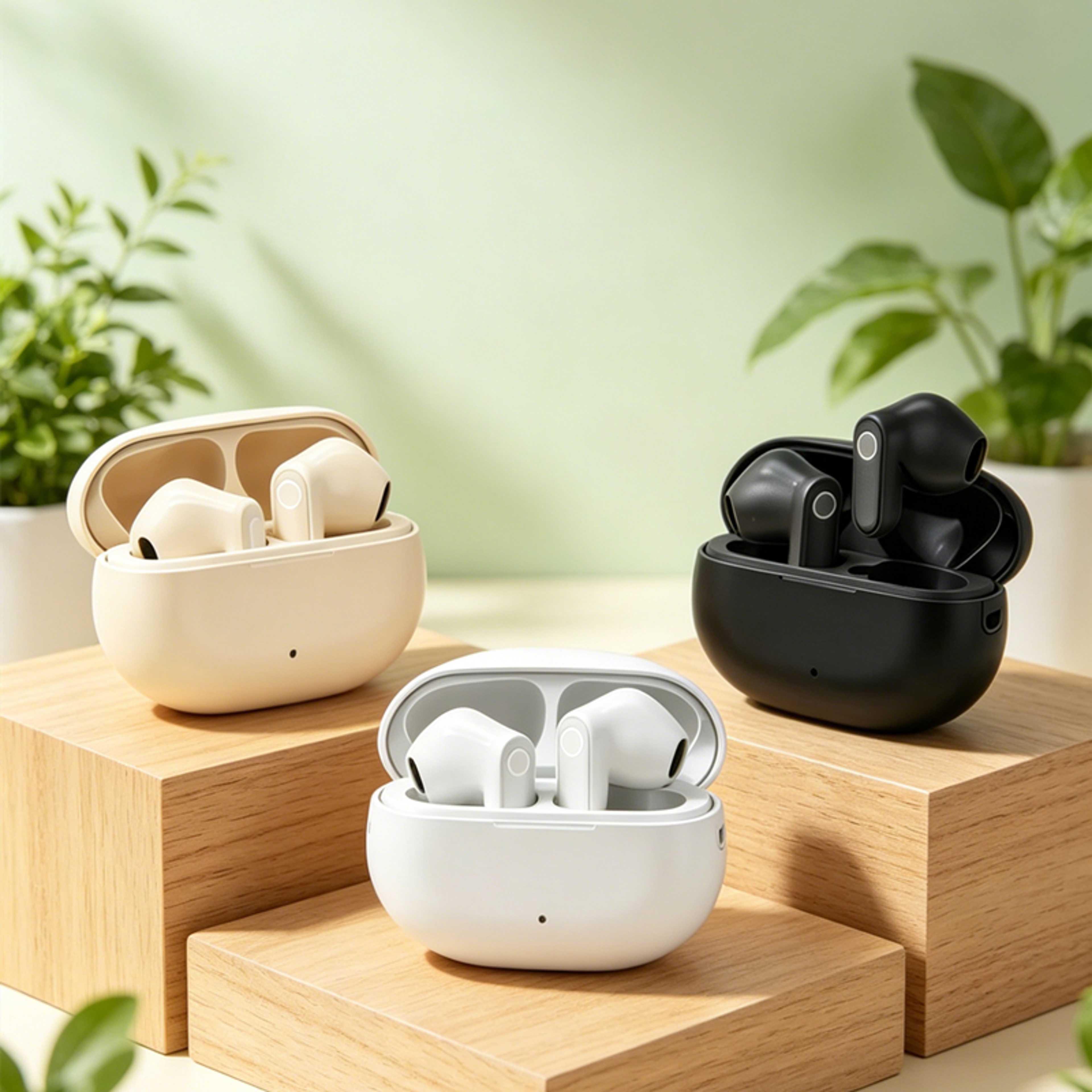 tws bluetooth noise cancelling earbuds with microphone and charging case