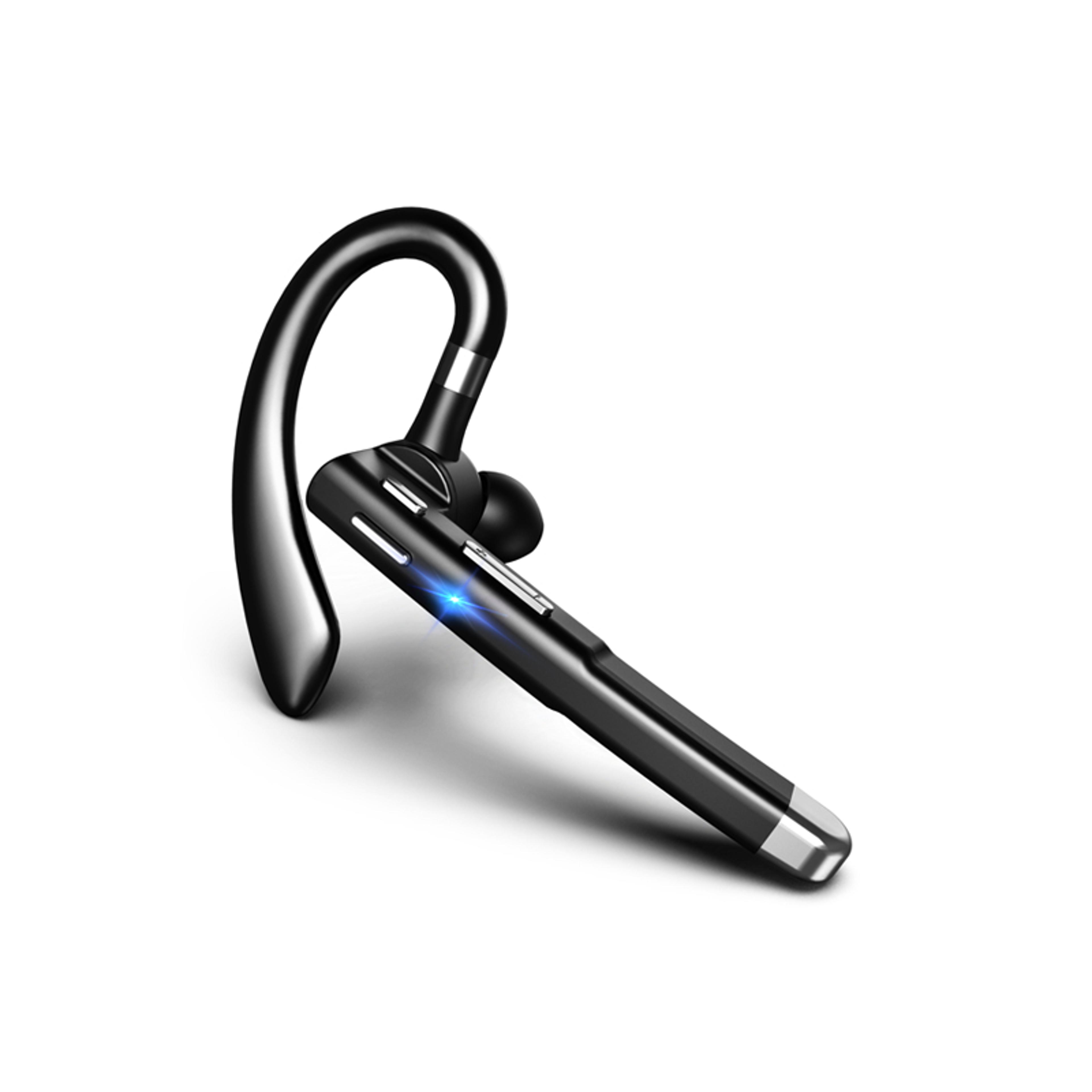 bluetooth single ear noise cancelling headset with microphone for business and driving
