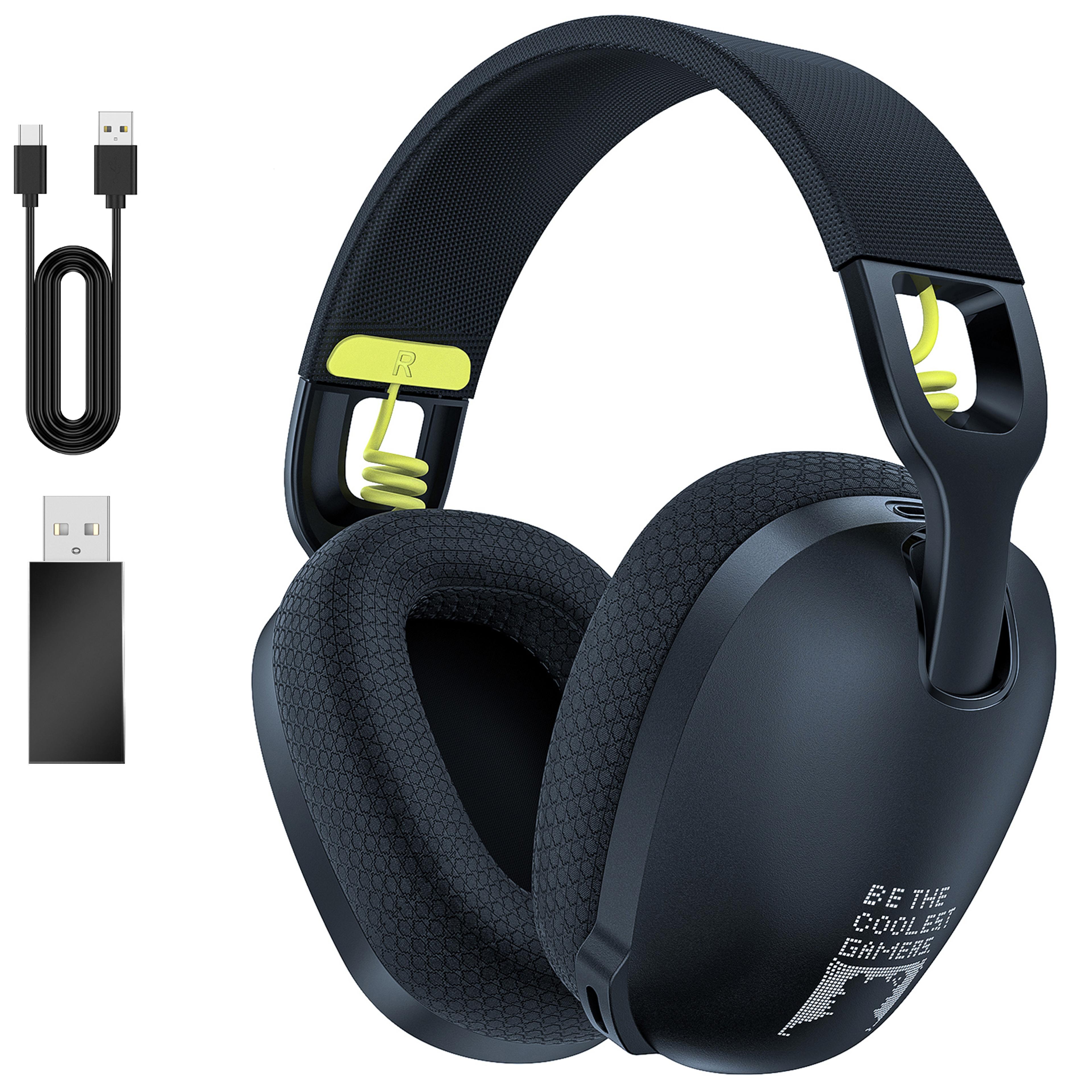 wireless gaming headset for pc with bluetooth and noise canceling mic
