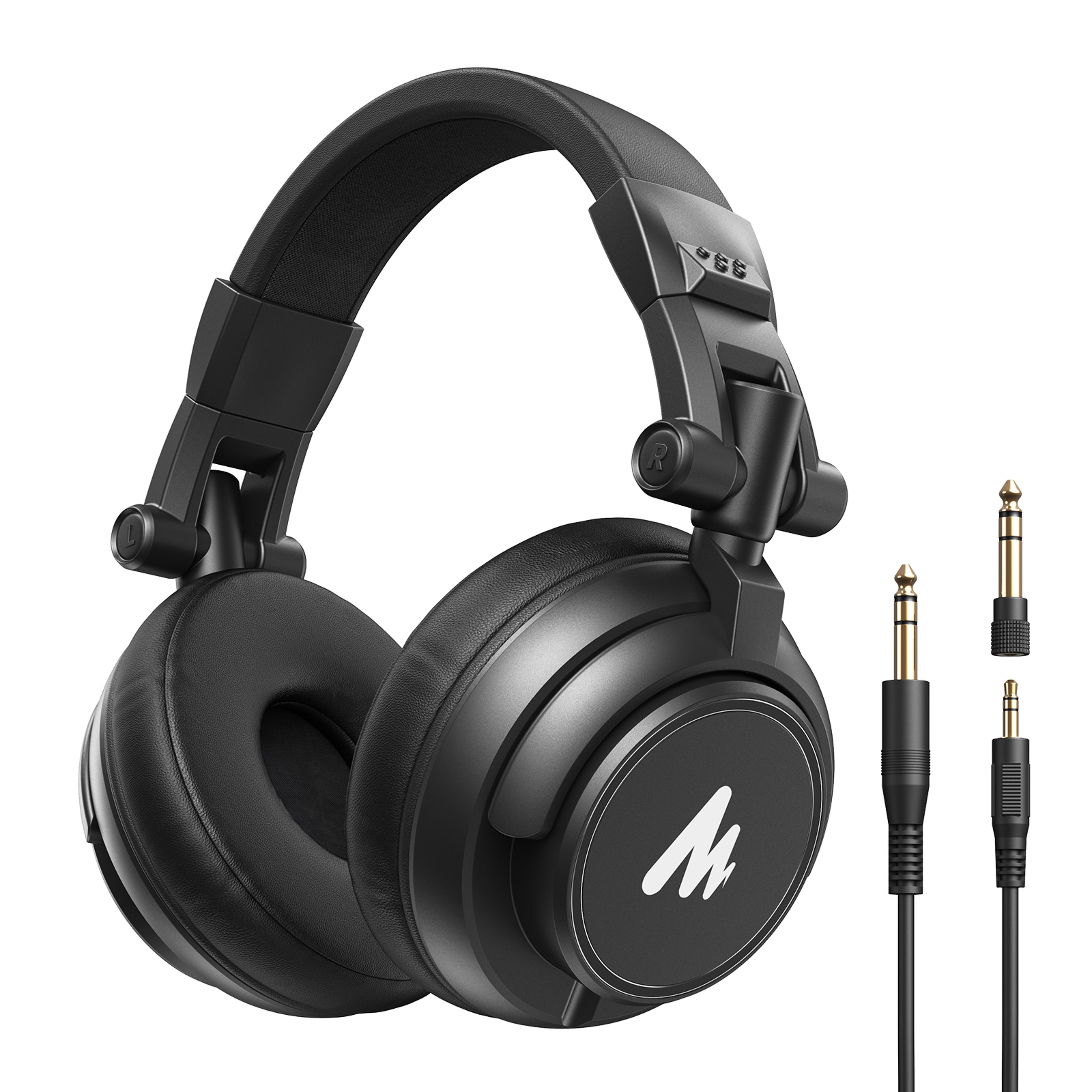 studio monitor headphones with drivers wired over ear dj headphones