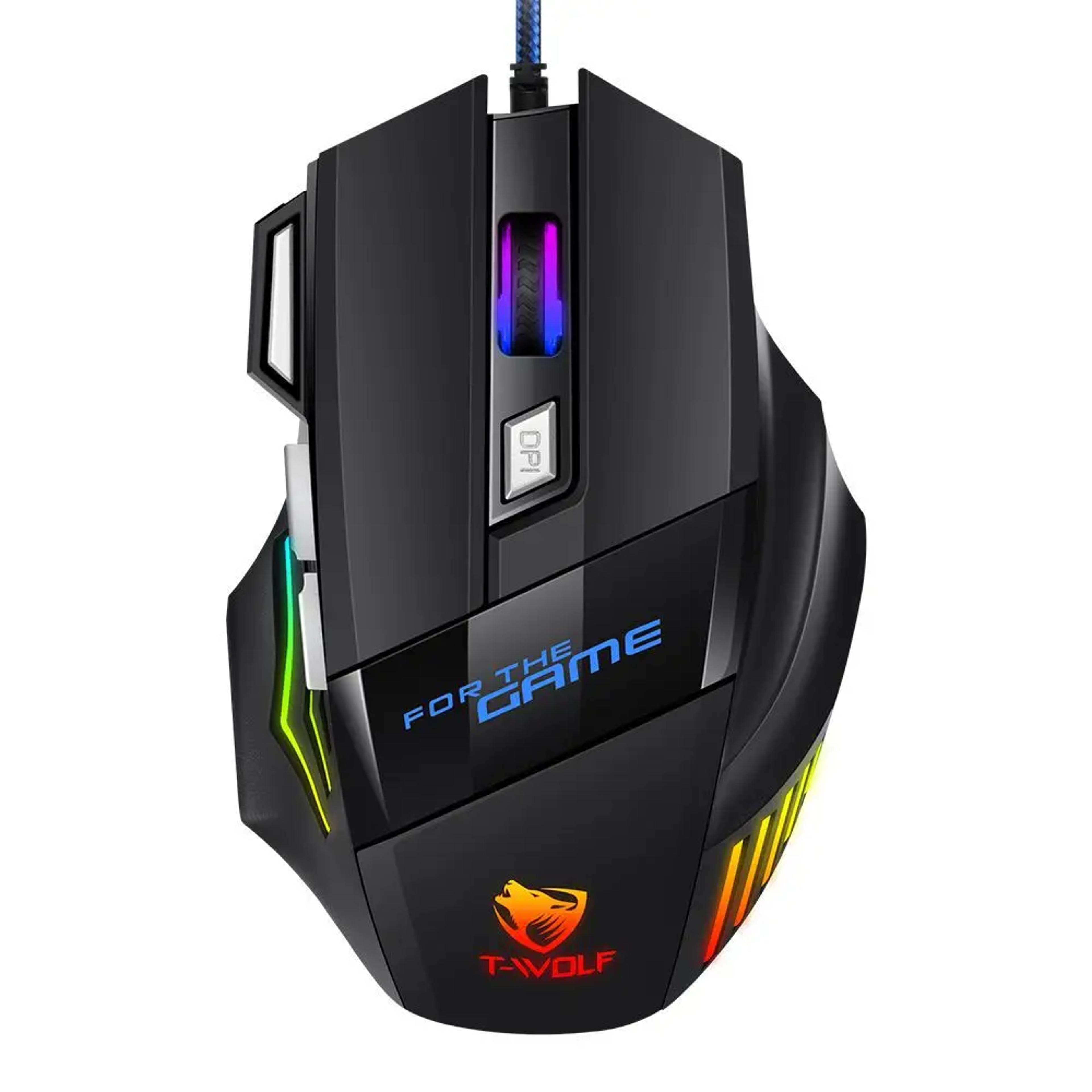 dpi wired gaming mouse with programmable buttons and rgb backlight ergonomic design