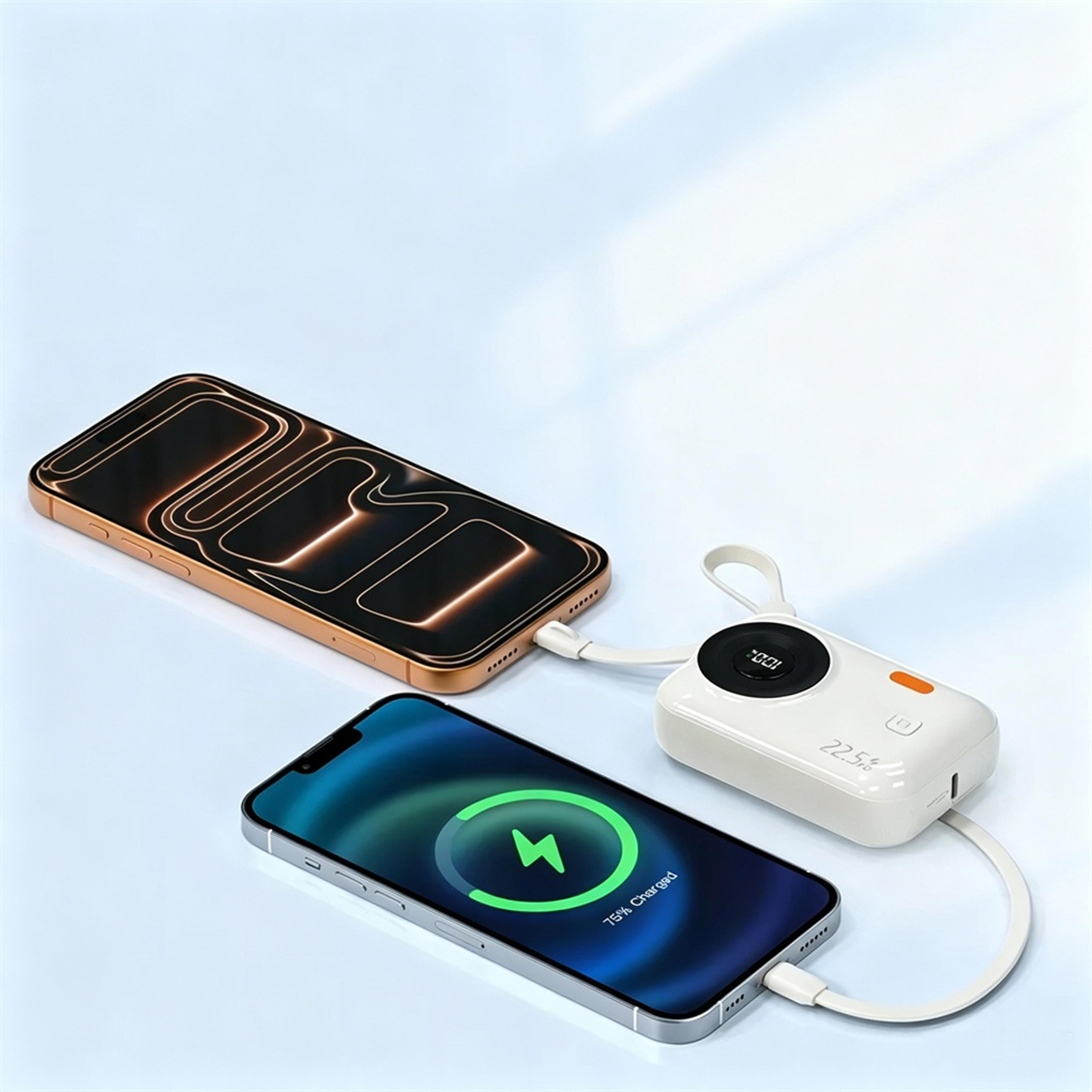 fast charging power bank with built in dual cables portable travel chargerss