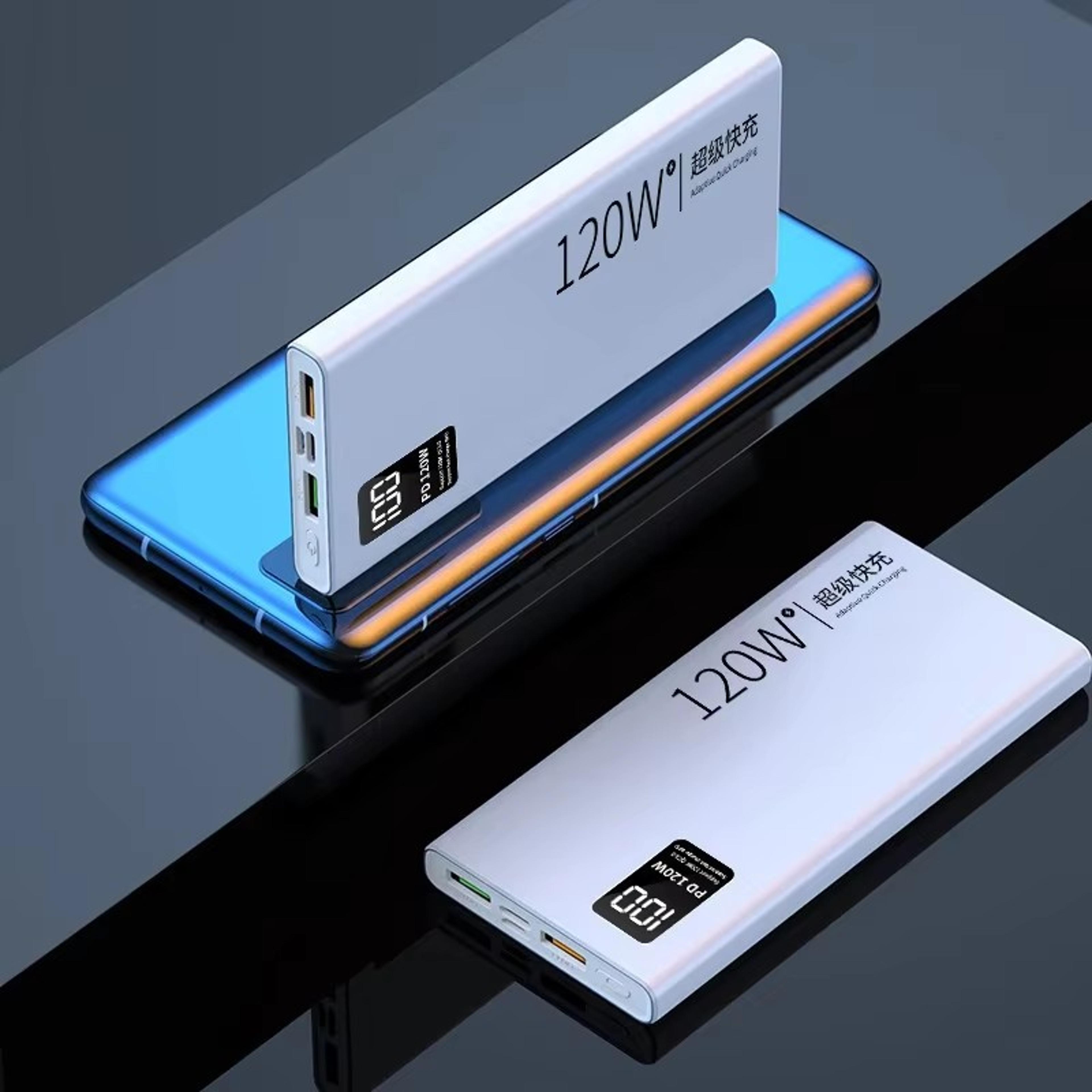power bank 120w fast charging portable battery charger with digital display