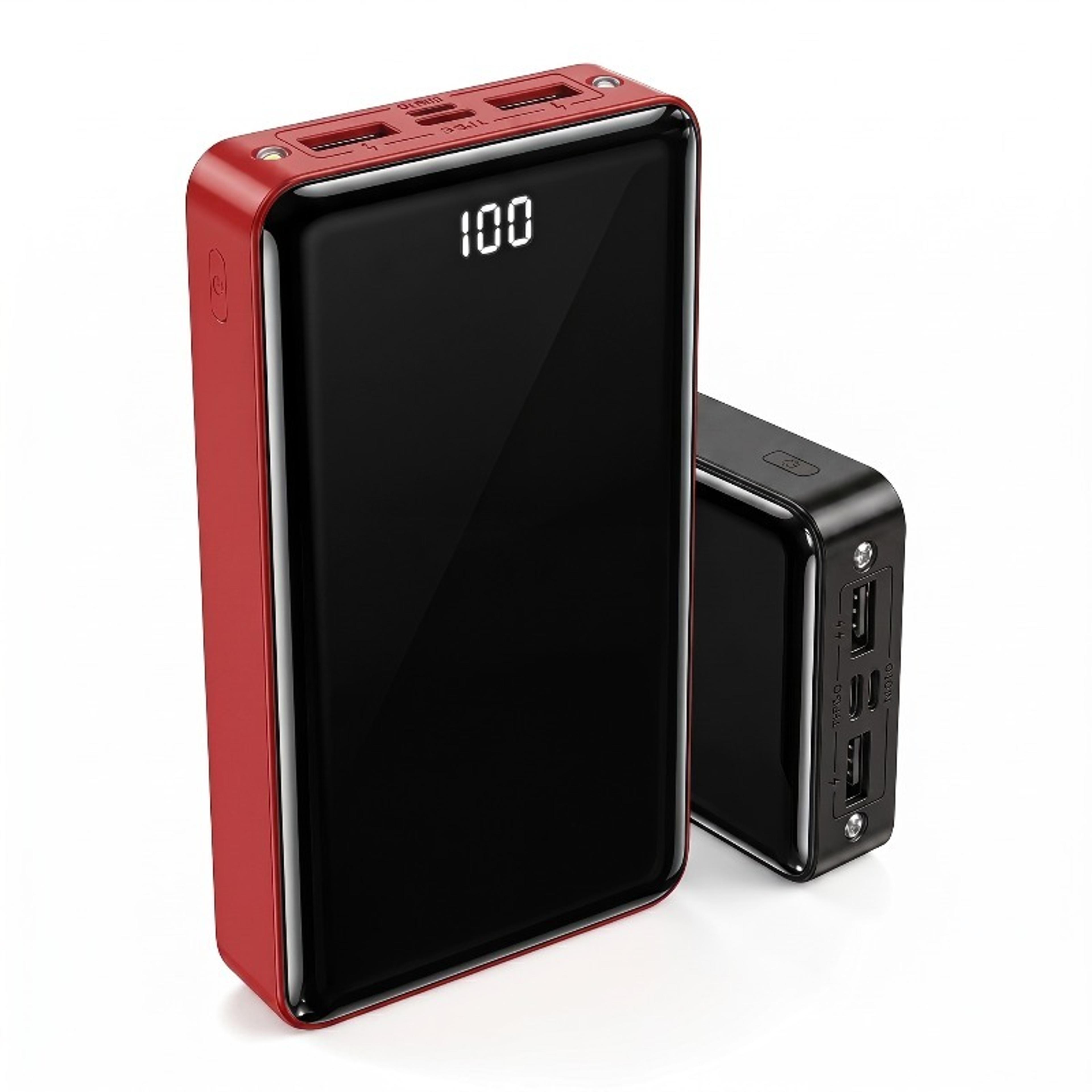 power bank portable charger with led display flashlight & multi port fast charging