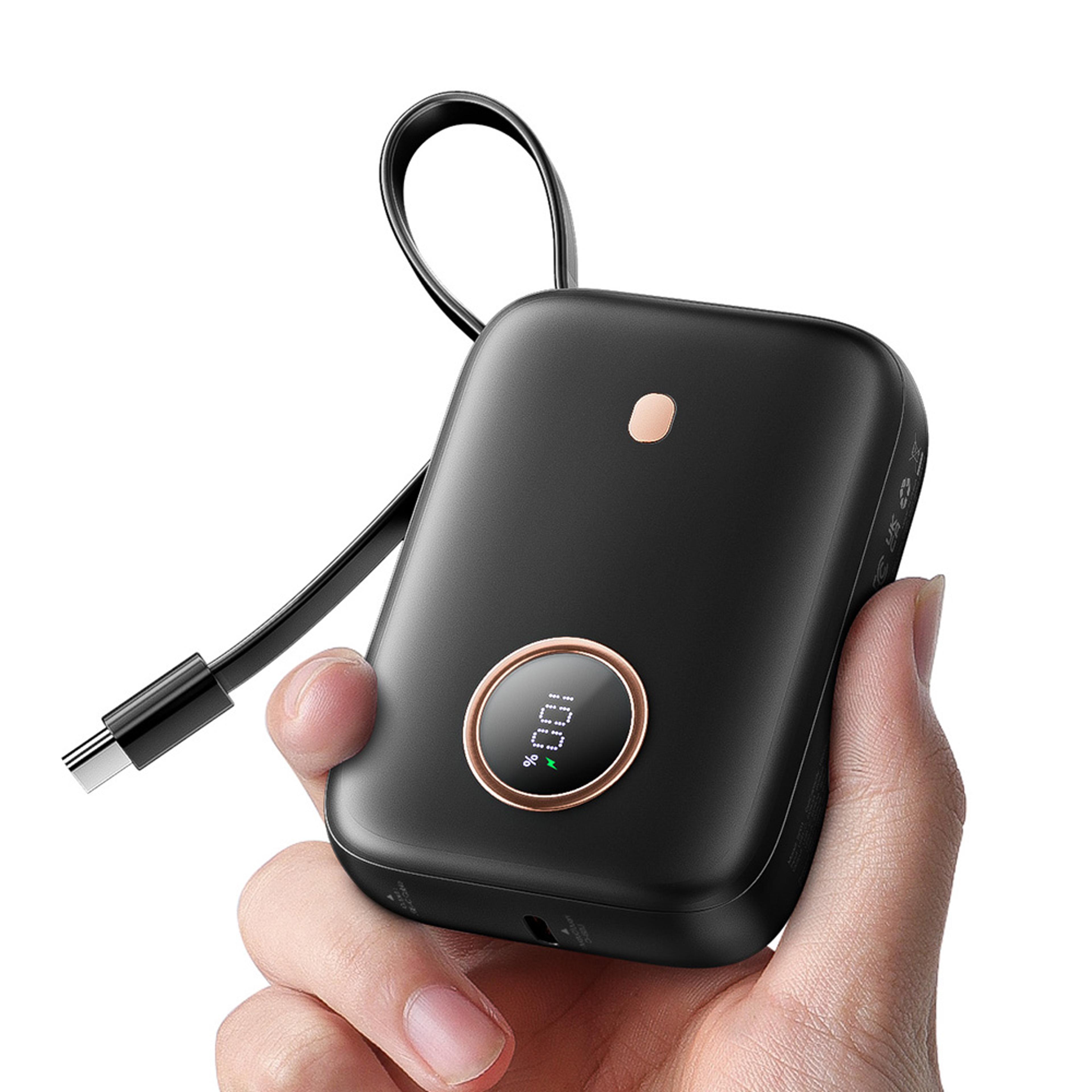 mini power bank with built in cable fast portable charger
