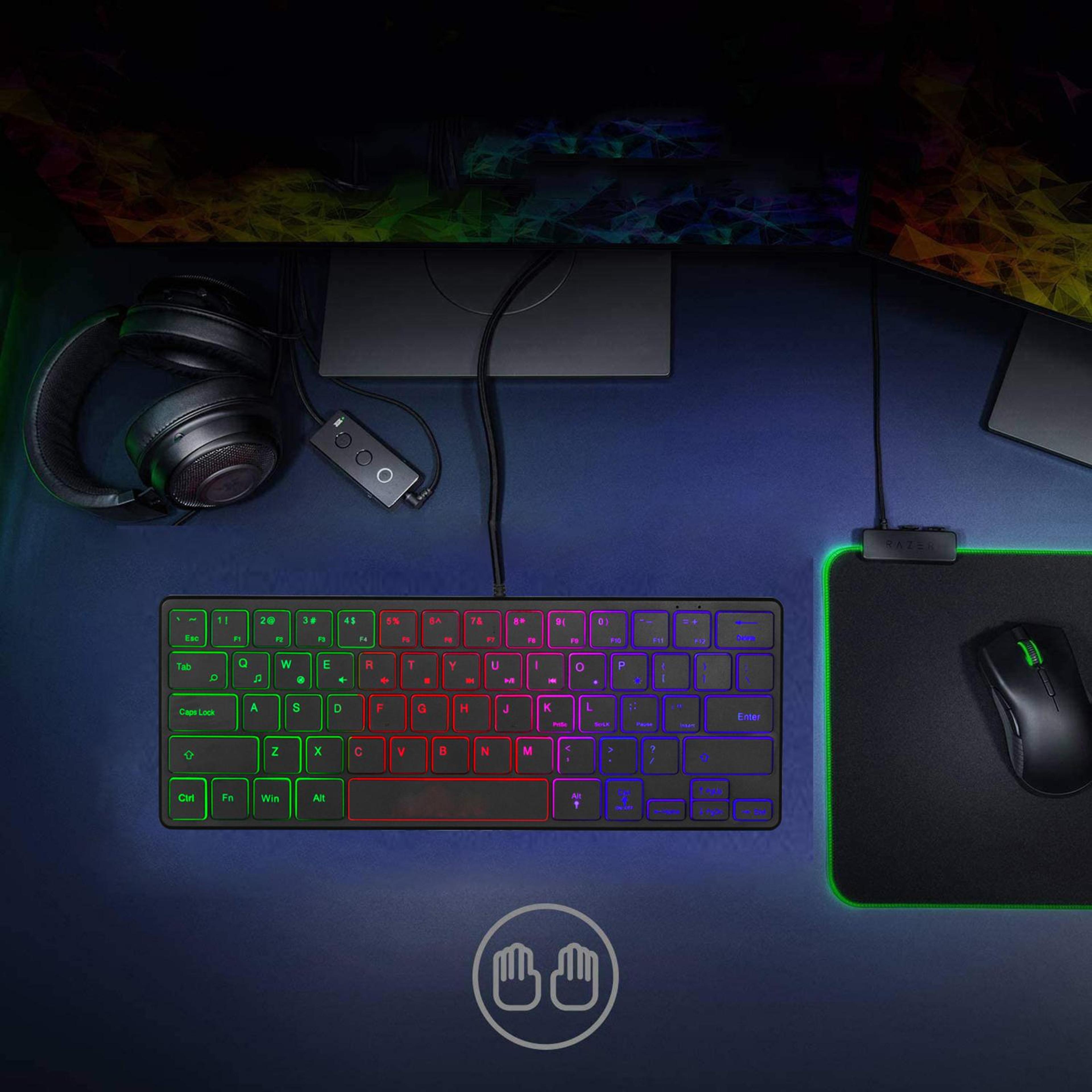 gaming keyboard mini rgb backlit portable keyboard for pc laptop and travel