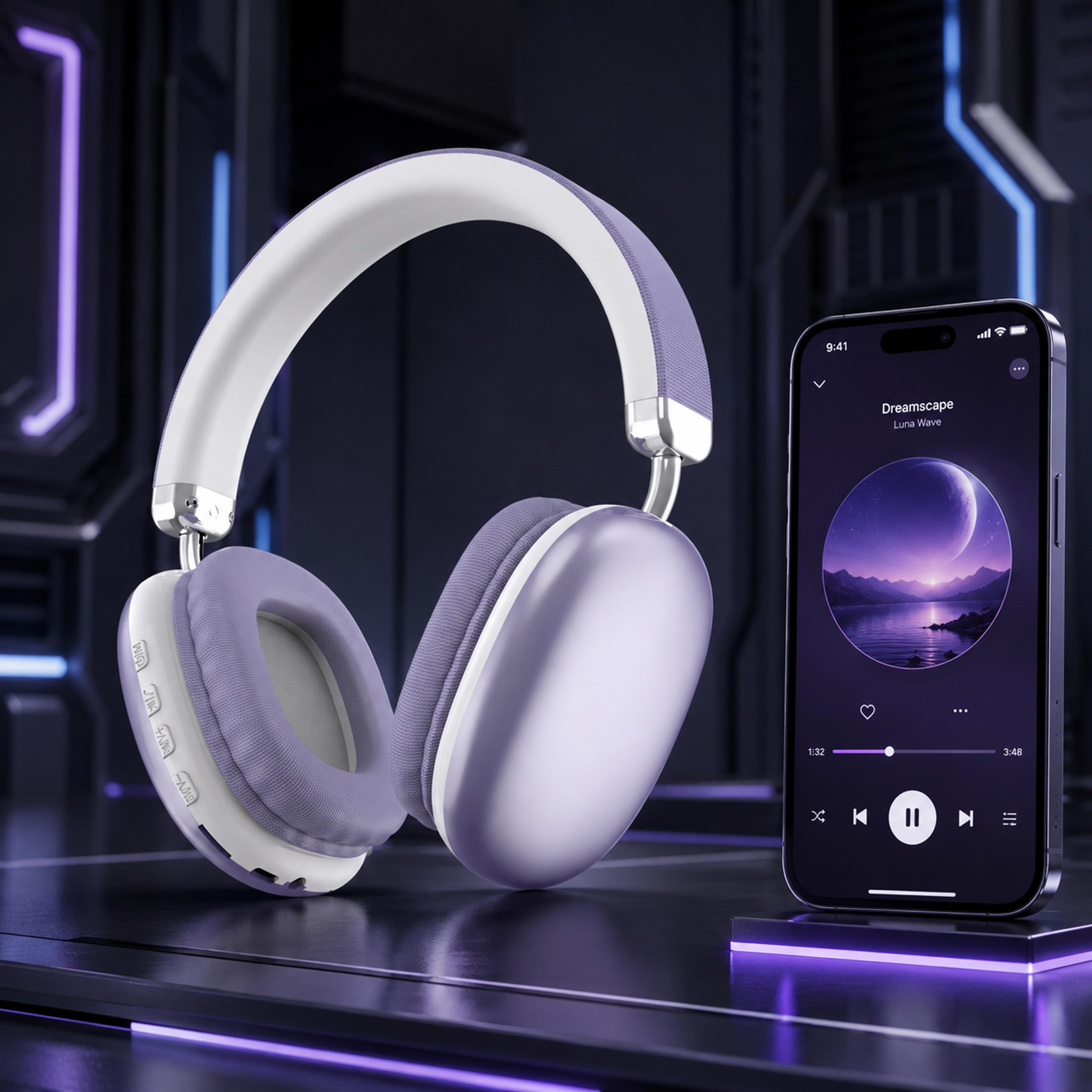 wireless over ear bluetooth headphones with mic hifi gaming headset for music pc & mobile