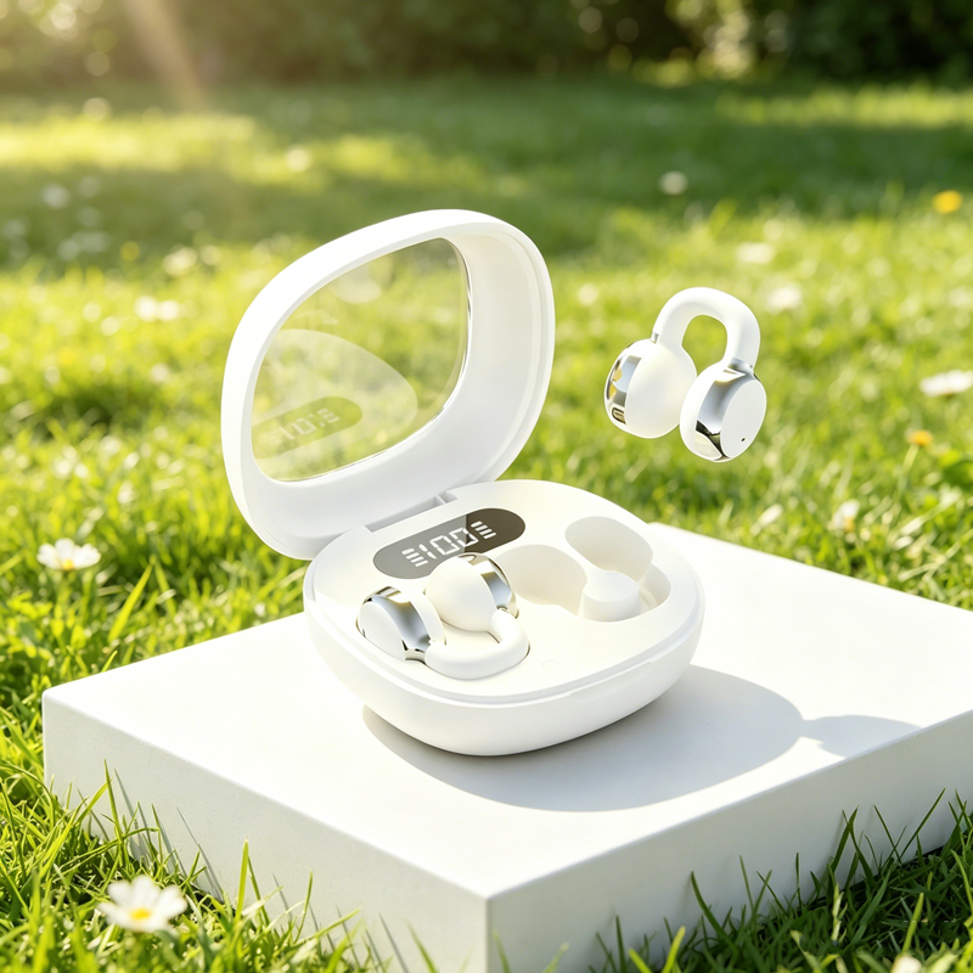 tws wireless bluetooth earbuds with digital display stereo sound & charging case