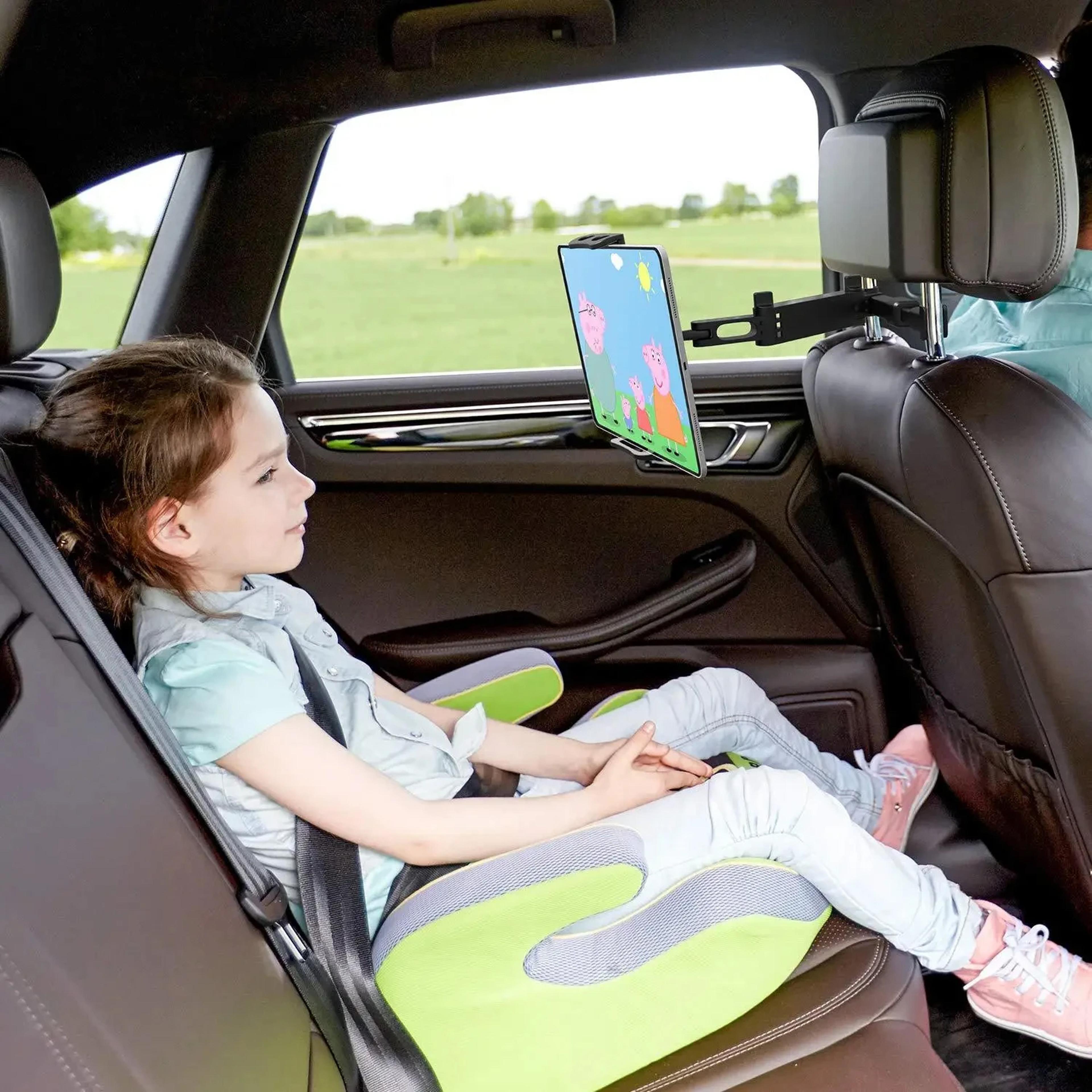 rotating car headrest tablet holder and phone mount for devices