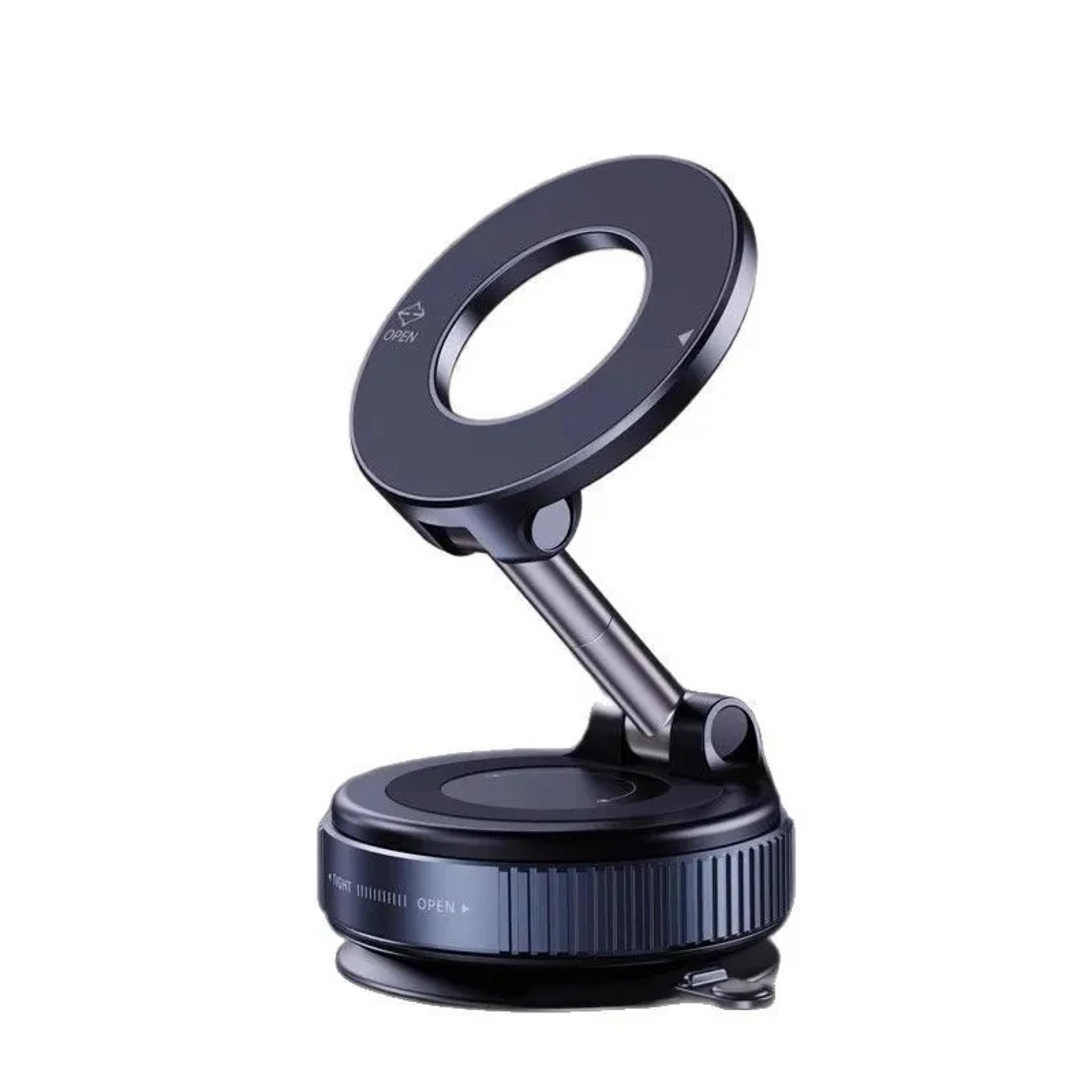 foldable magnetic car phone holder with vacuum suction mount for magsafe & smartphones