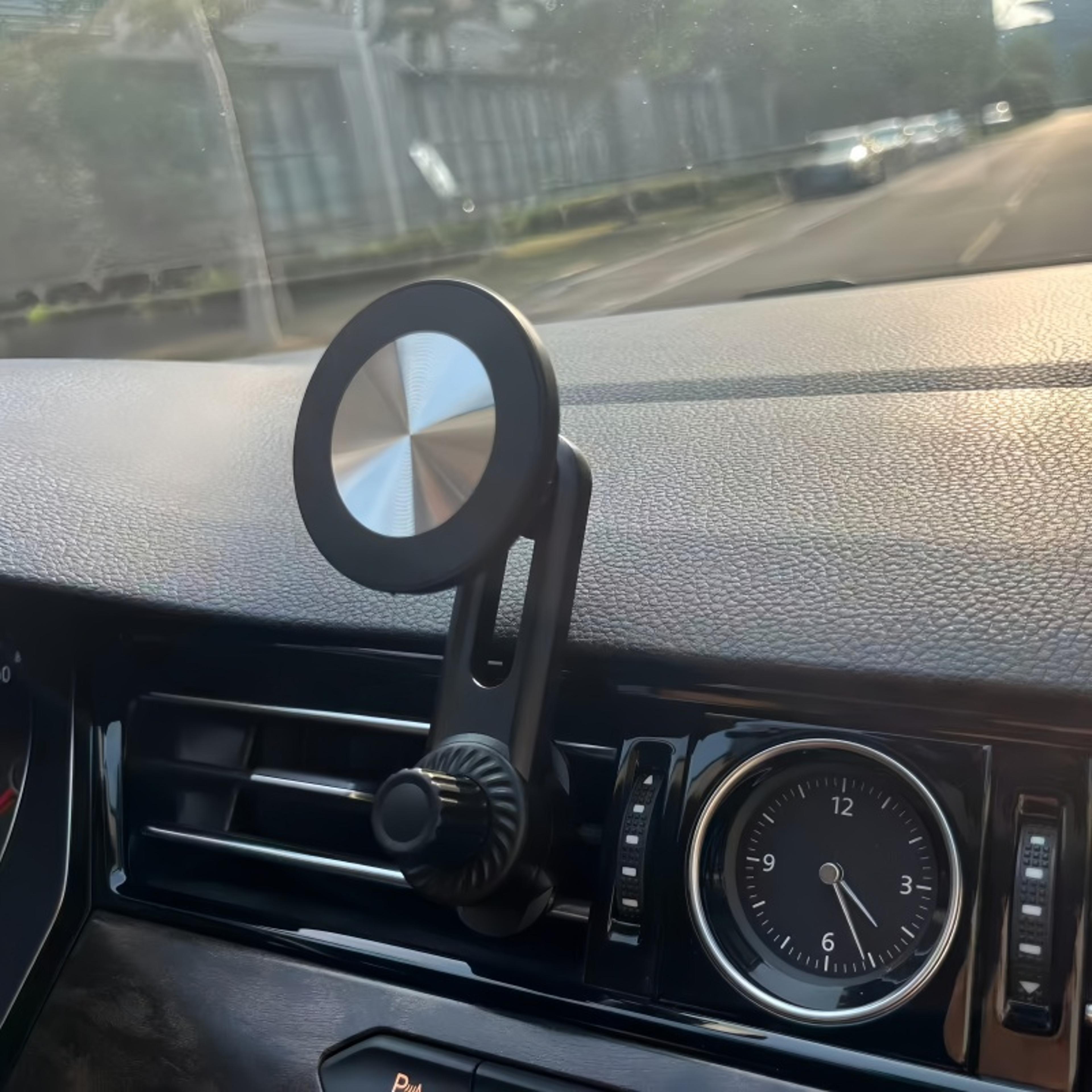 magsafe magnetic car phone holder with metal hook air vent mount for one handed use