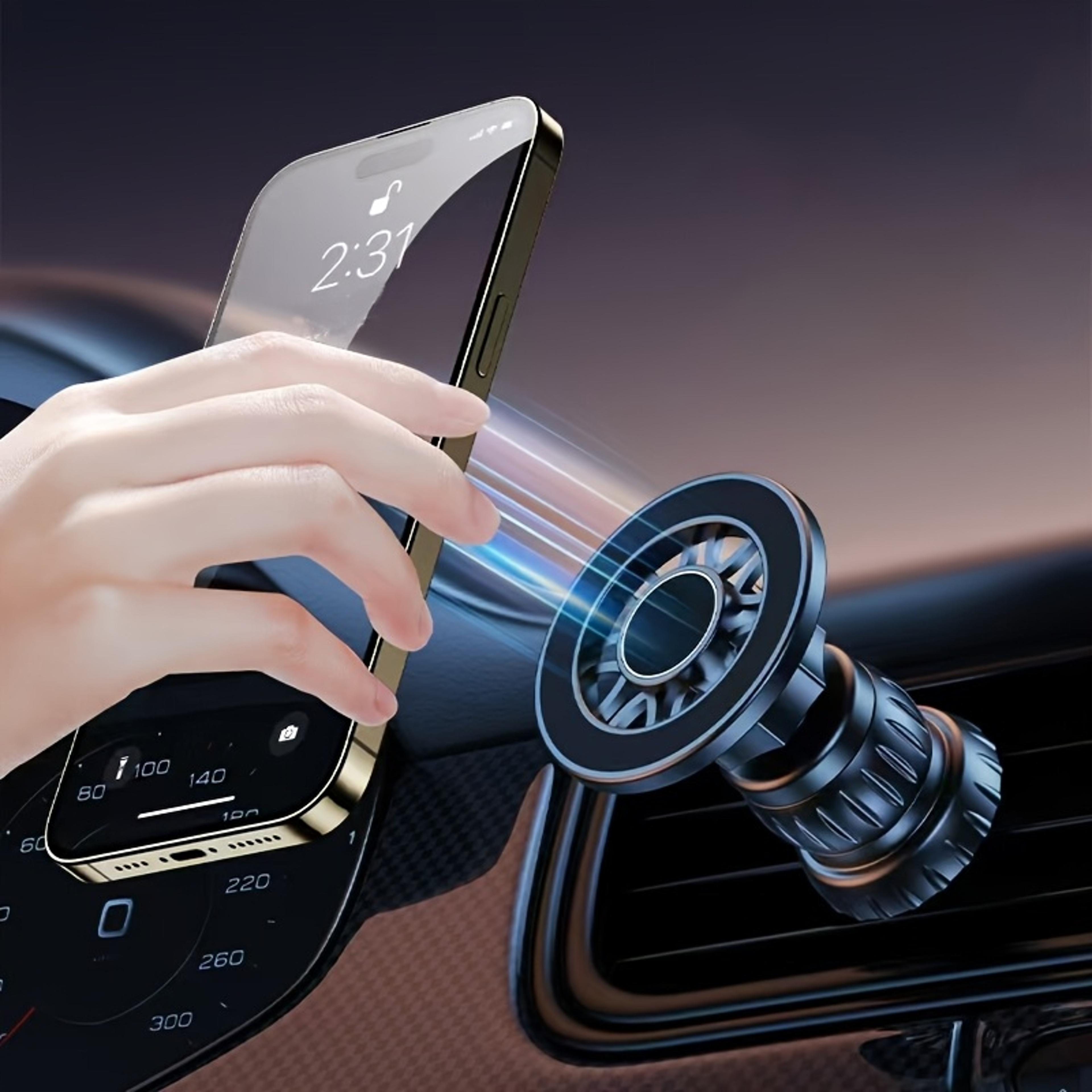 strong magnetic magsafe car phone holder with metal hook air vent mount