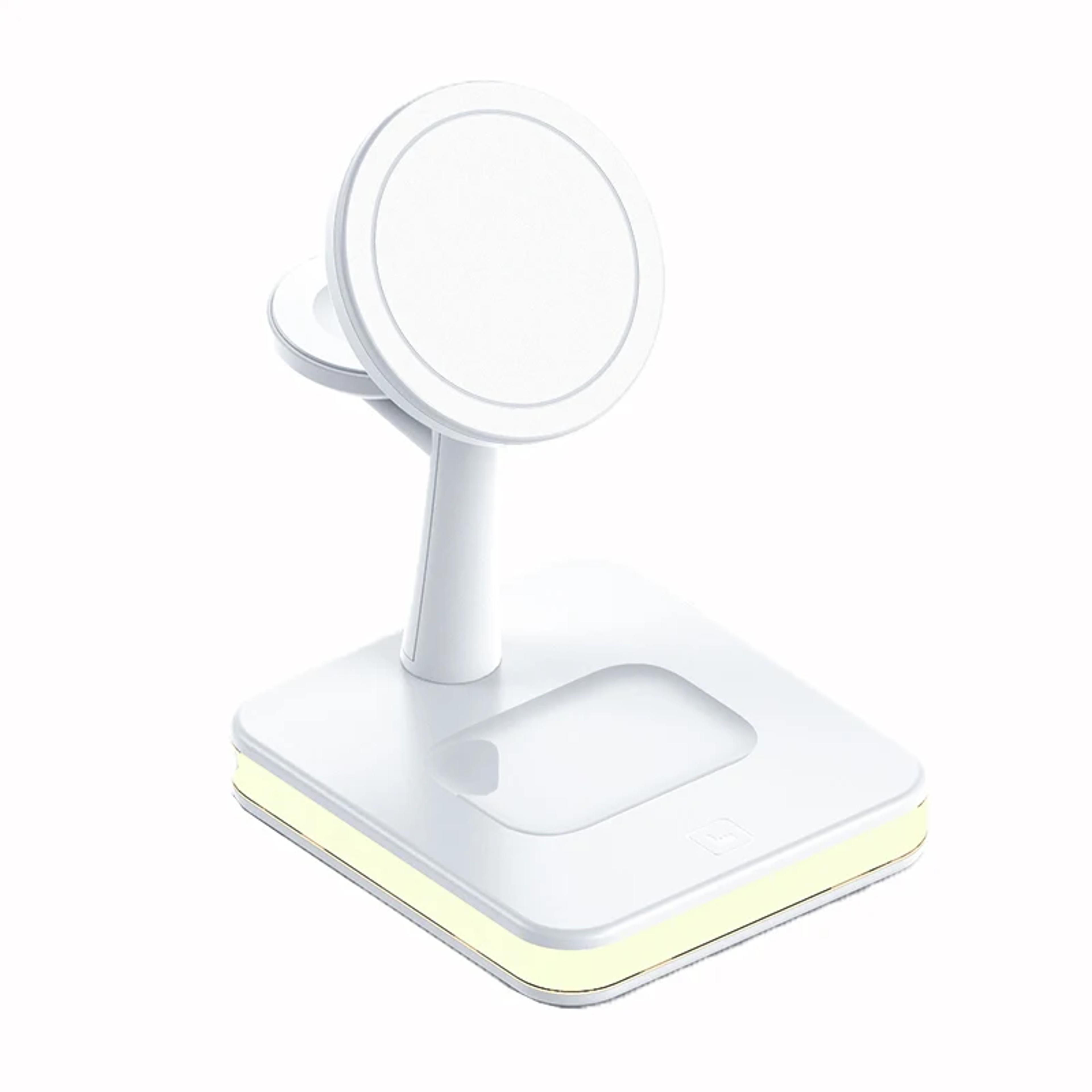 magnetic wireless charging station fast charger for phone watch & earbuds
