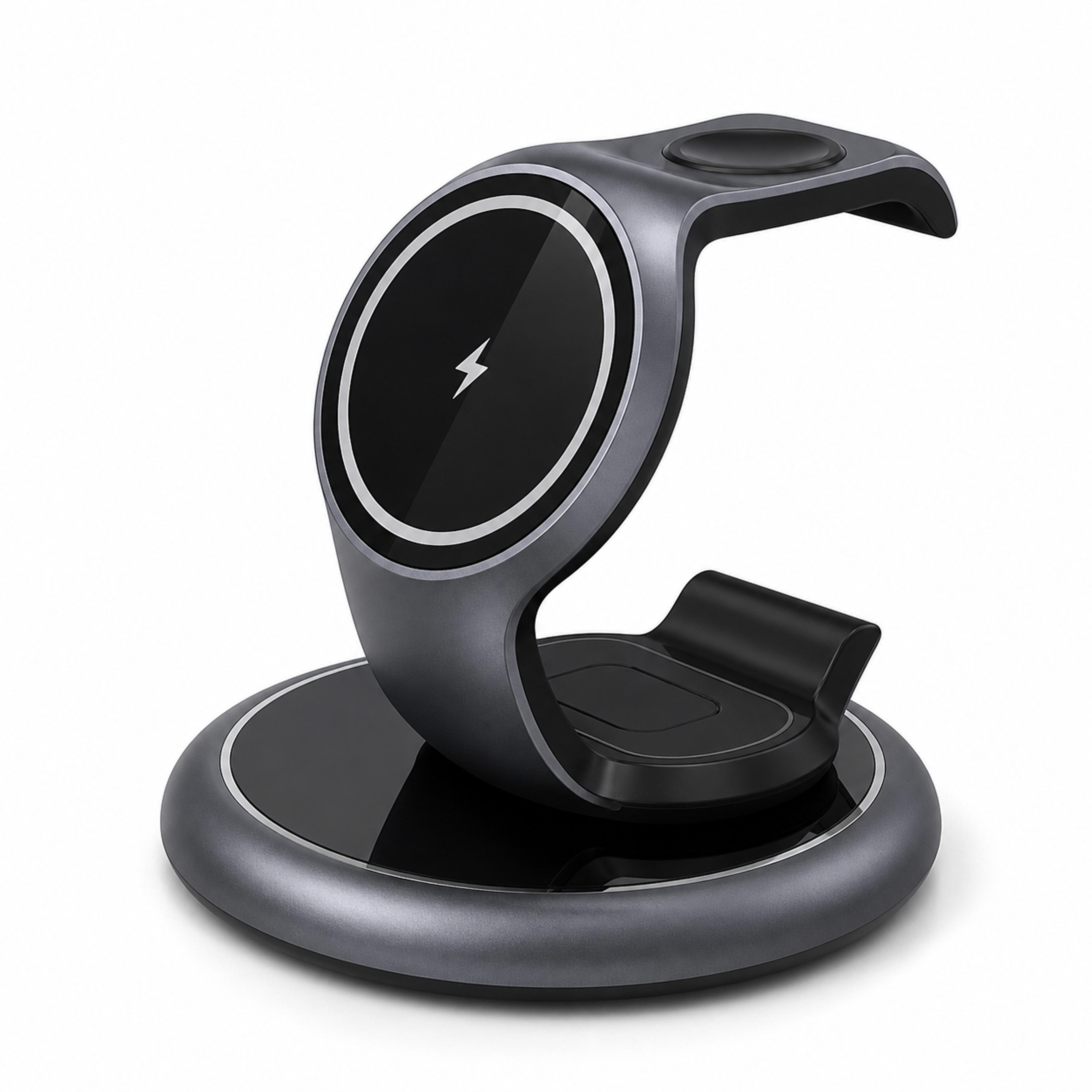 magnetic wireless charger stand 15w fast charging dock for iphone apple watch & airpods
