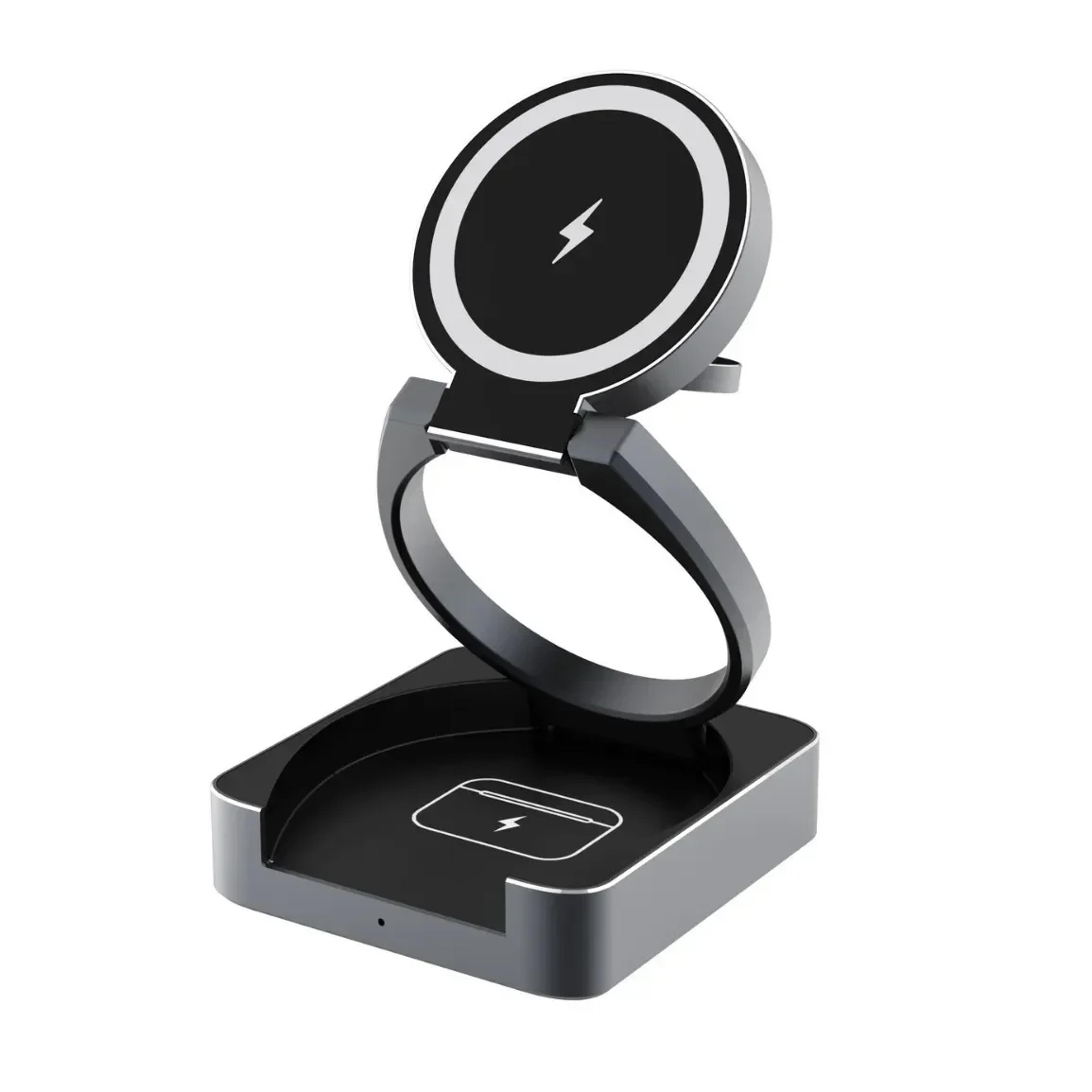 magnetic wireless charger foldable charging station for iphone apple watch & airpods