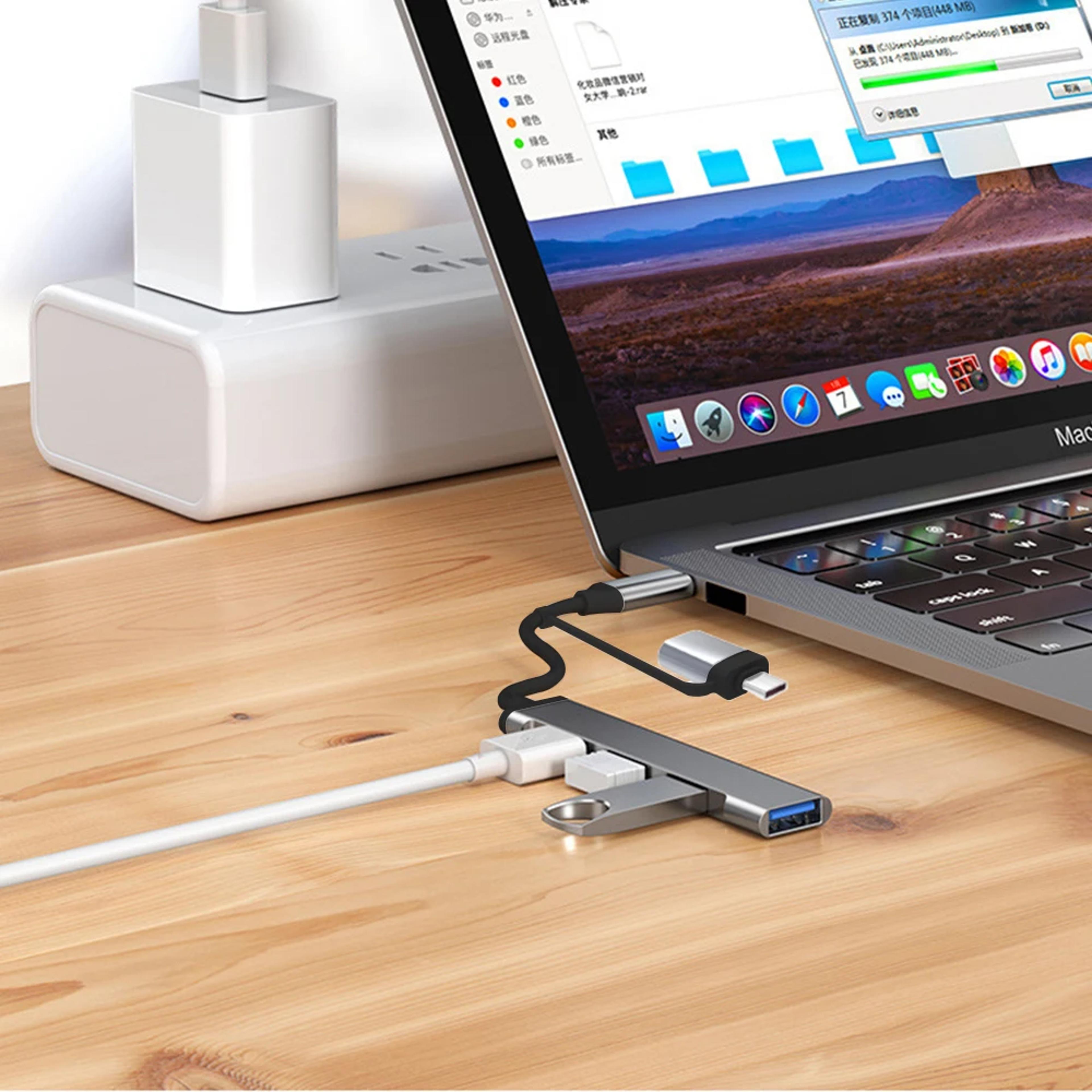 usb c hub with usb and usb ports aluminum usb splitter adapter