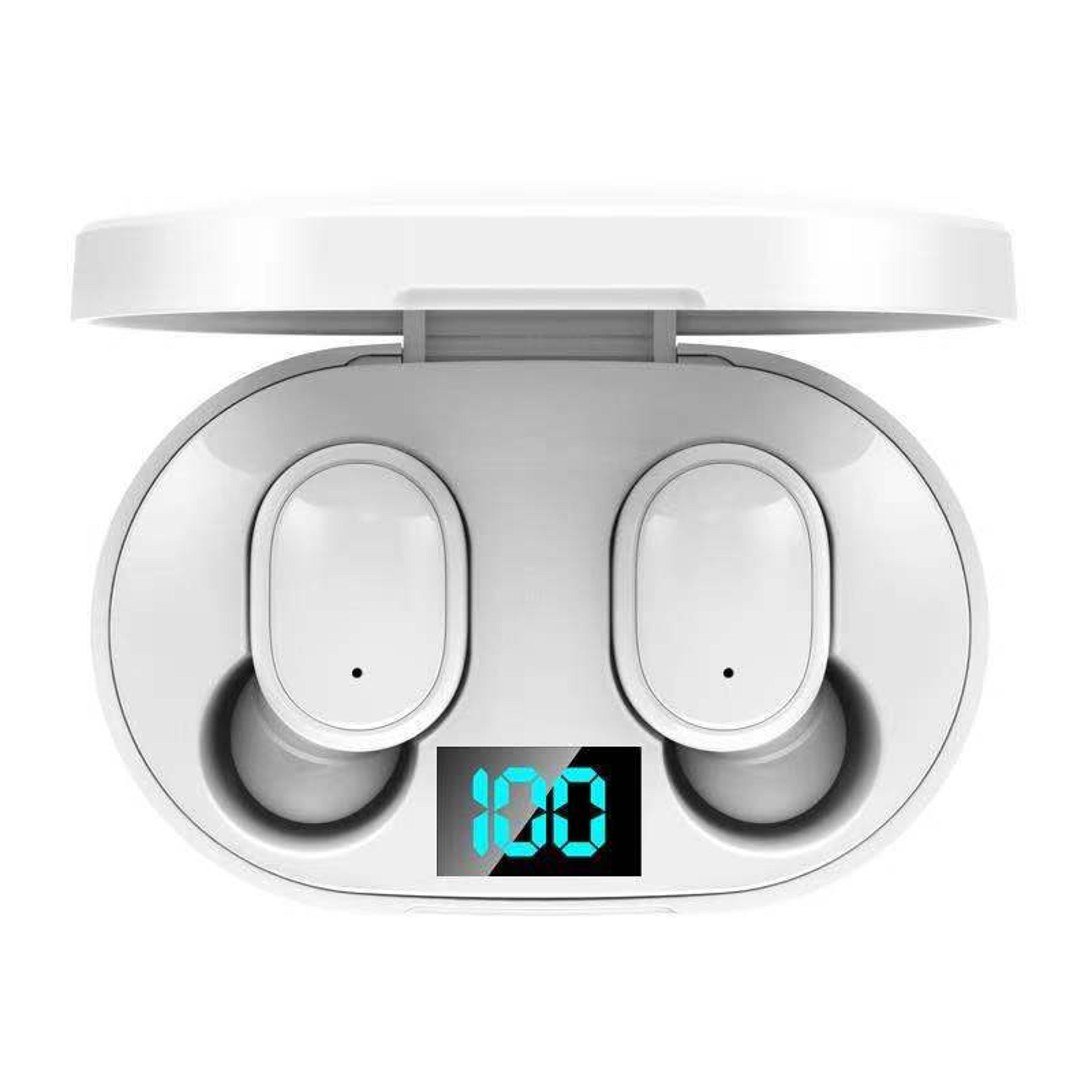 led display bluetooth earbuds with noise cancelling and wireless charging case