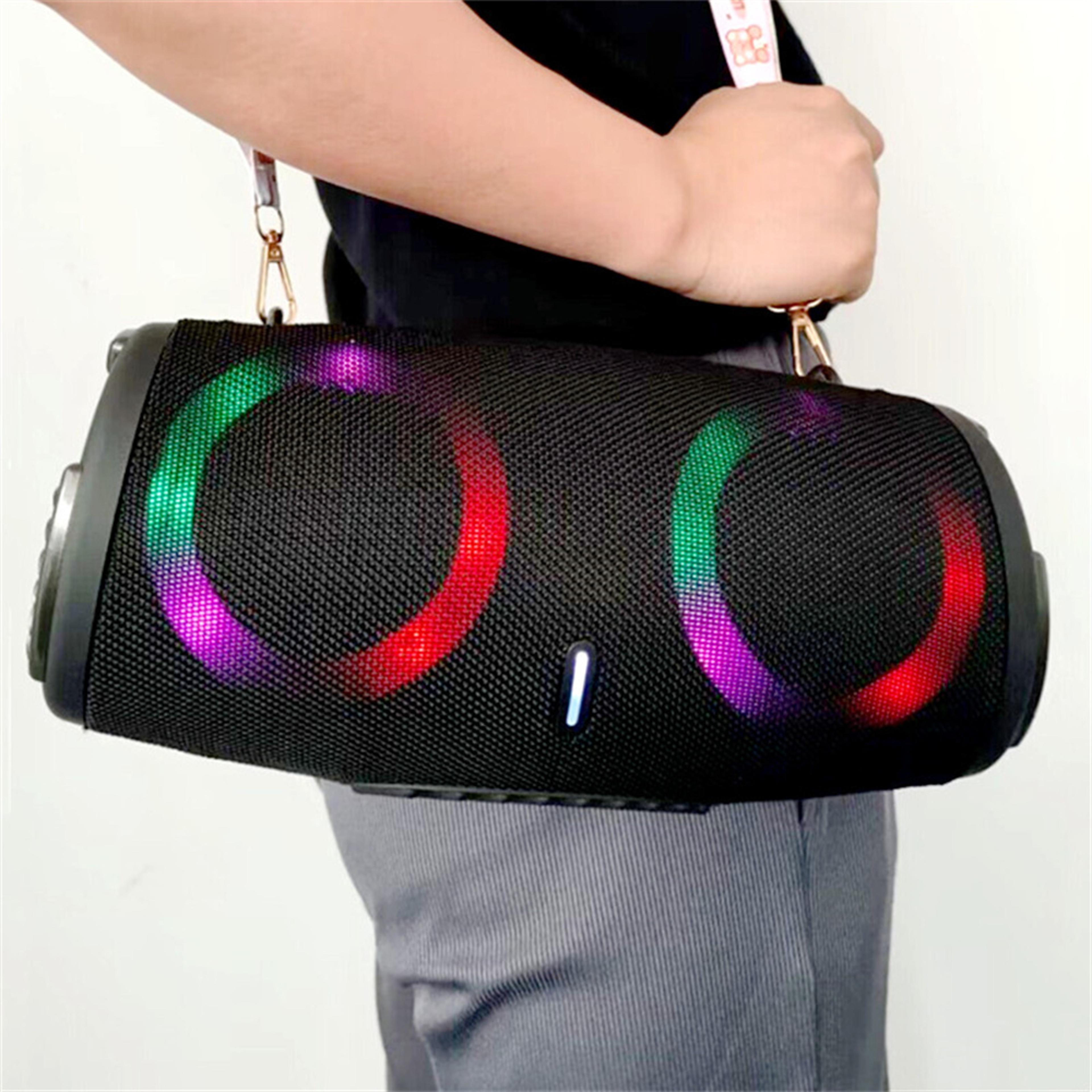 portable bluetooth speaker with rgb lights waterproof tws wireless boombox