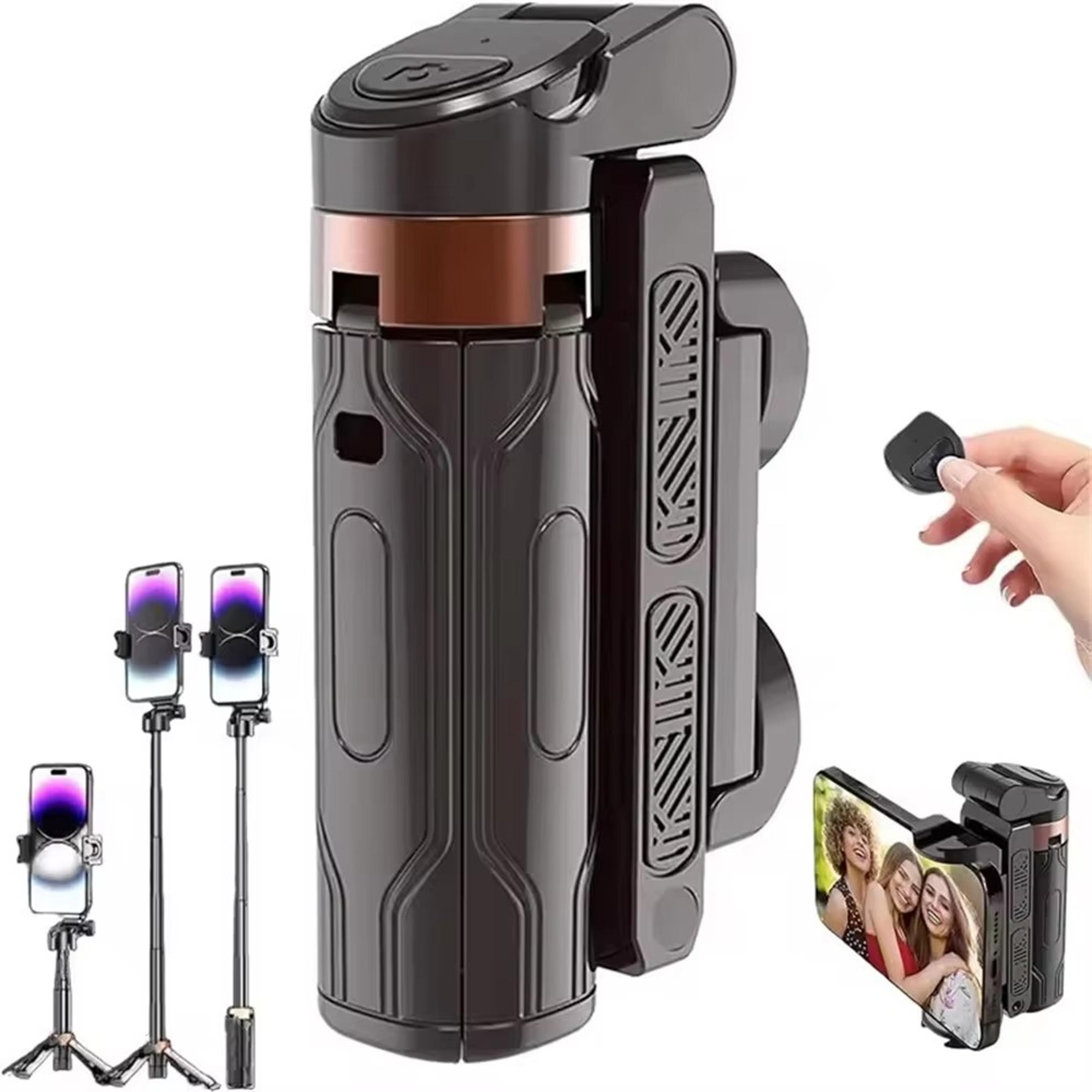 selfie stick tripod with bluetooth remote and adjustable phone holder