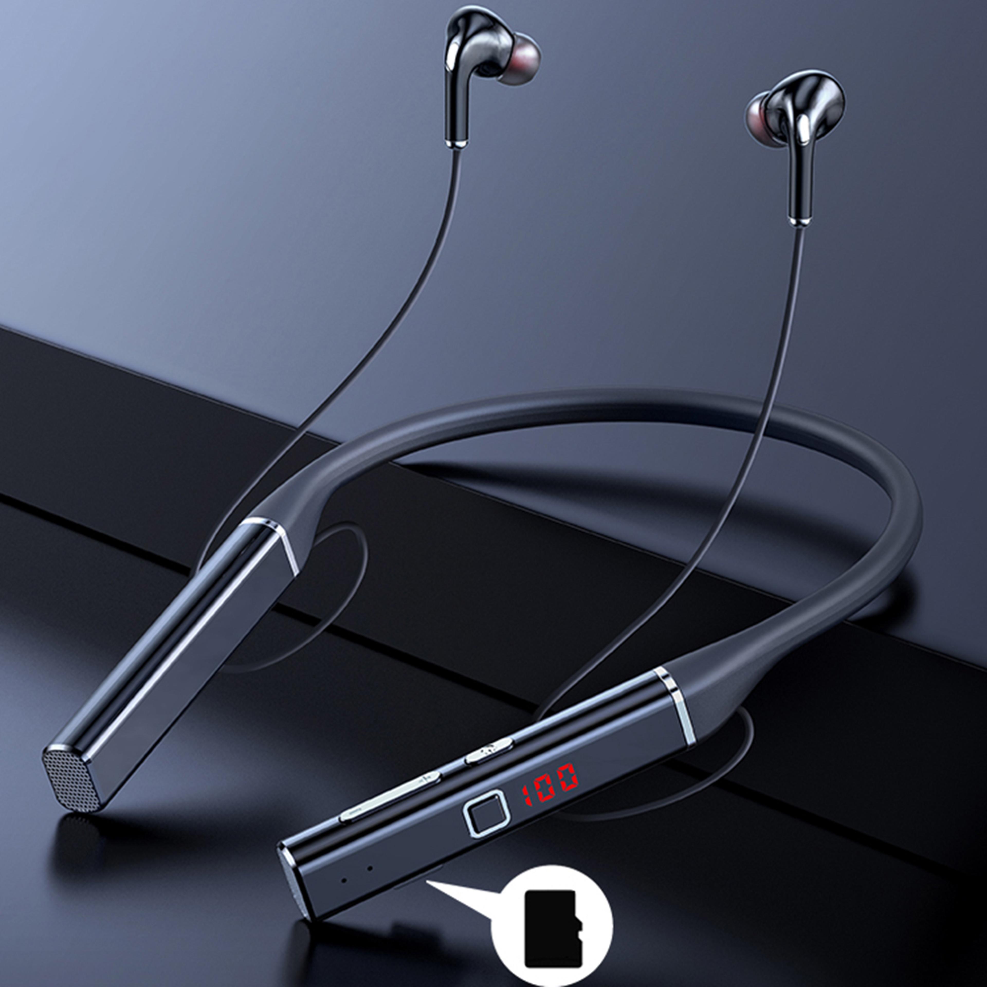 bluetooth neckband headphones with magnetic earbuds and noise reducing mic