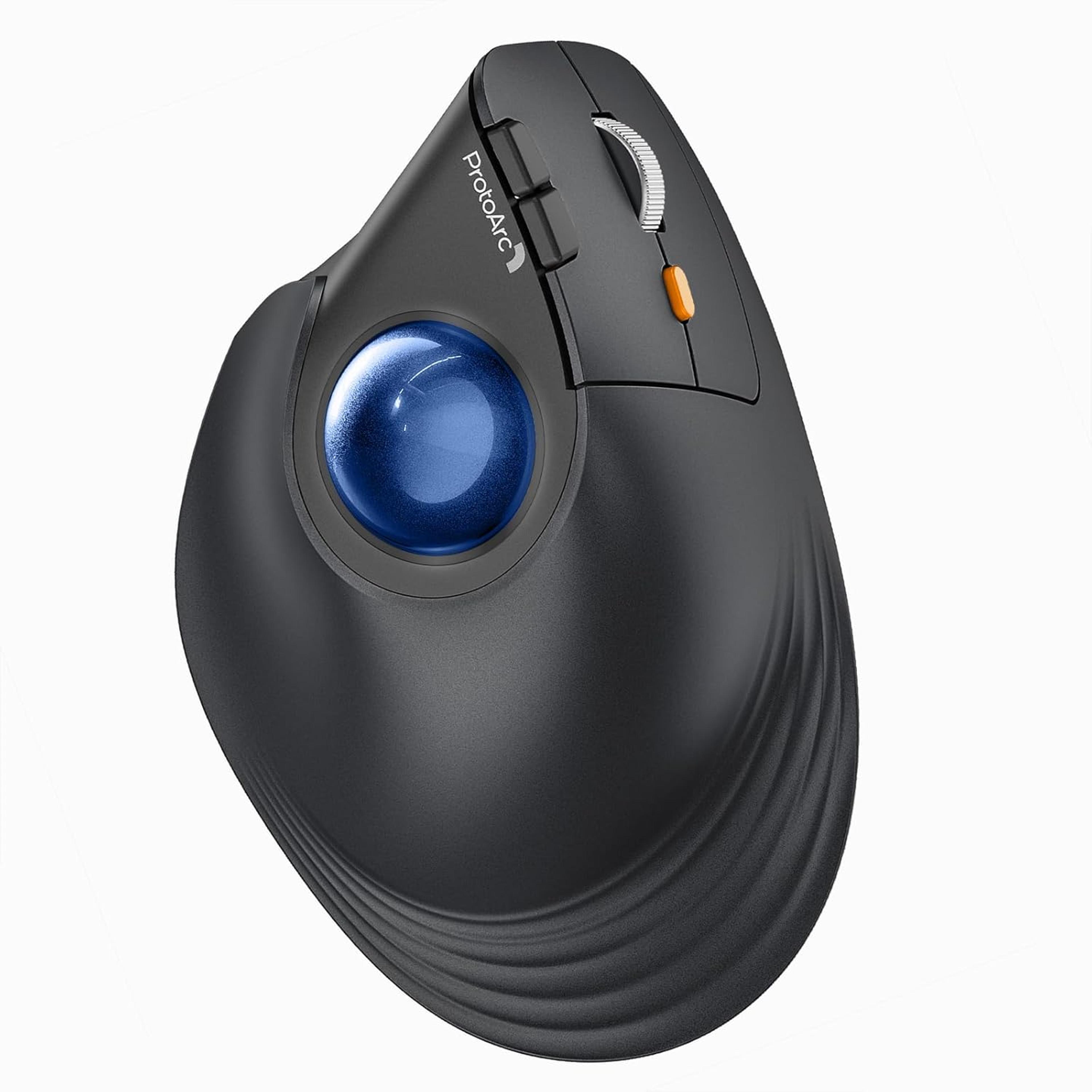 vertical wireless bluetooth trackball mouse rechargeable ergonomic thumb rollerball for pc & laptop
