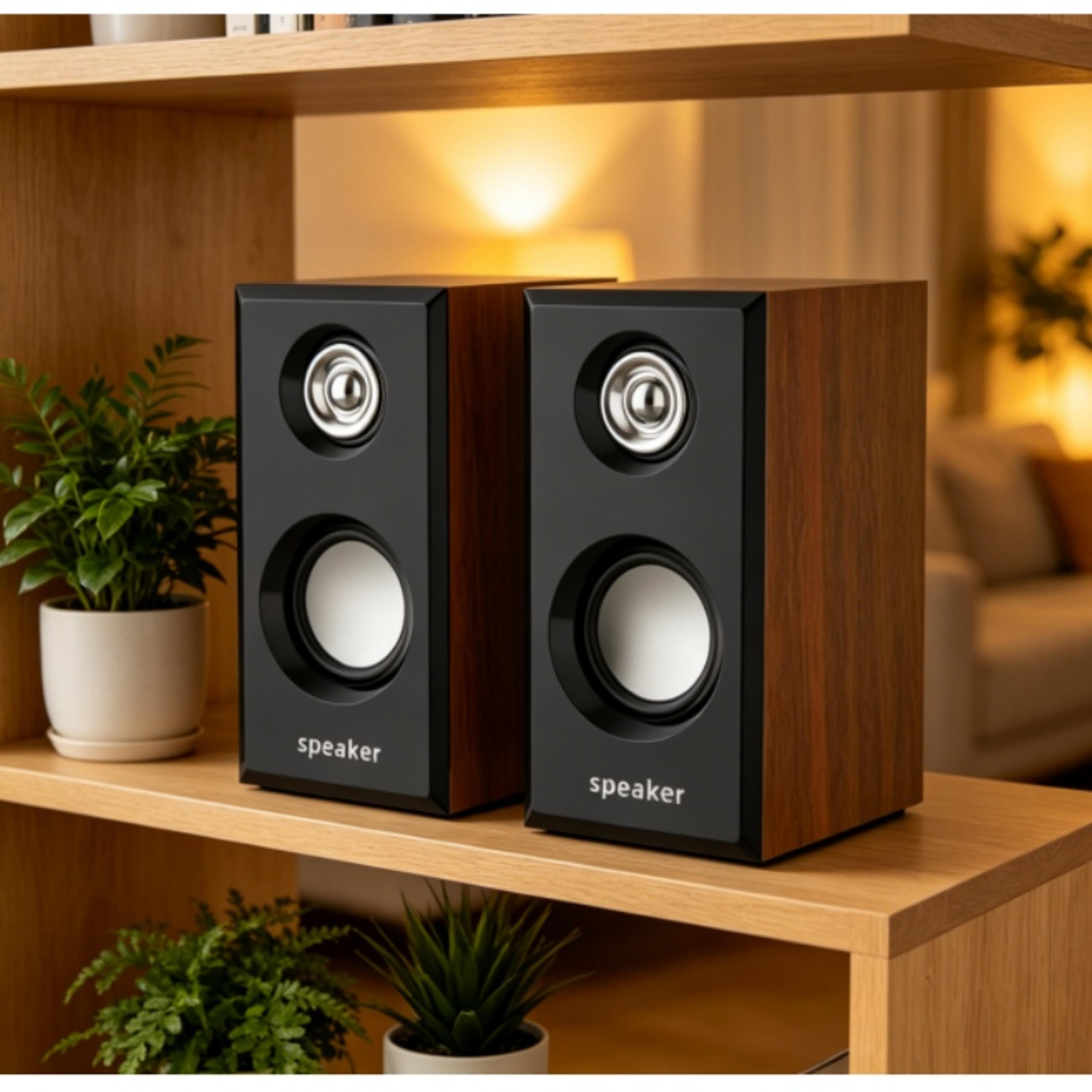wooden usb computer speaker mini desktop bass speaker for pc & laptop