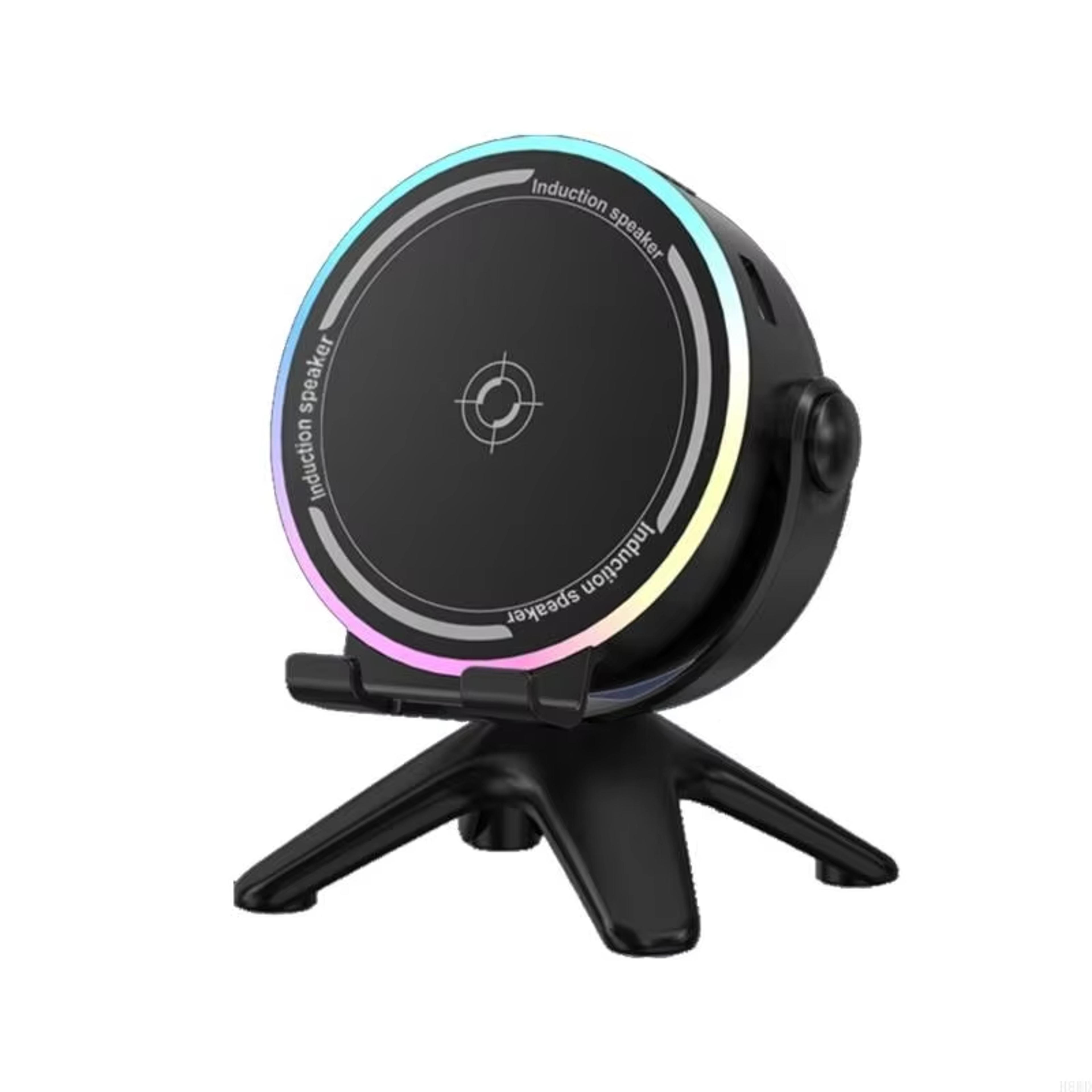 bluetooth speaker with phone stand hifi wireless desktop mini speaker with rgb lights