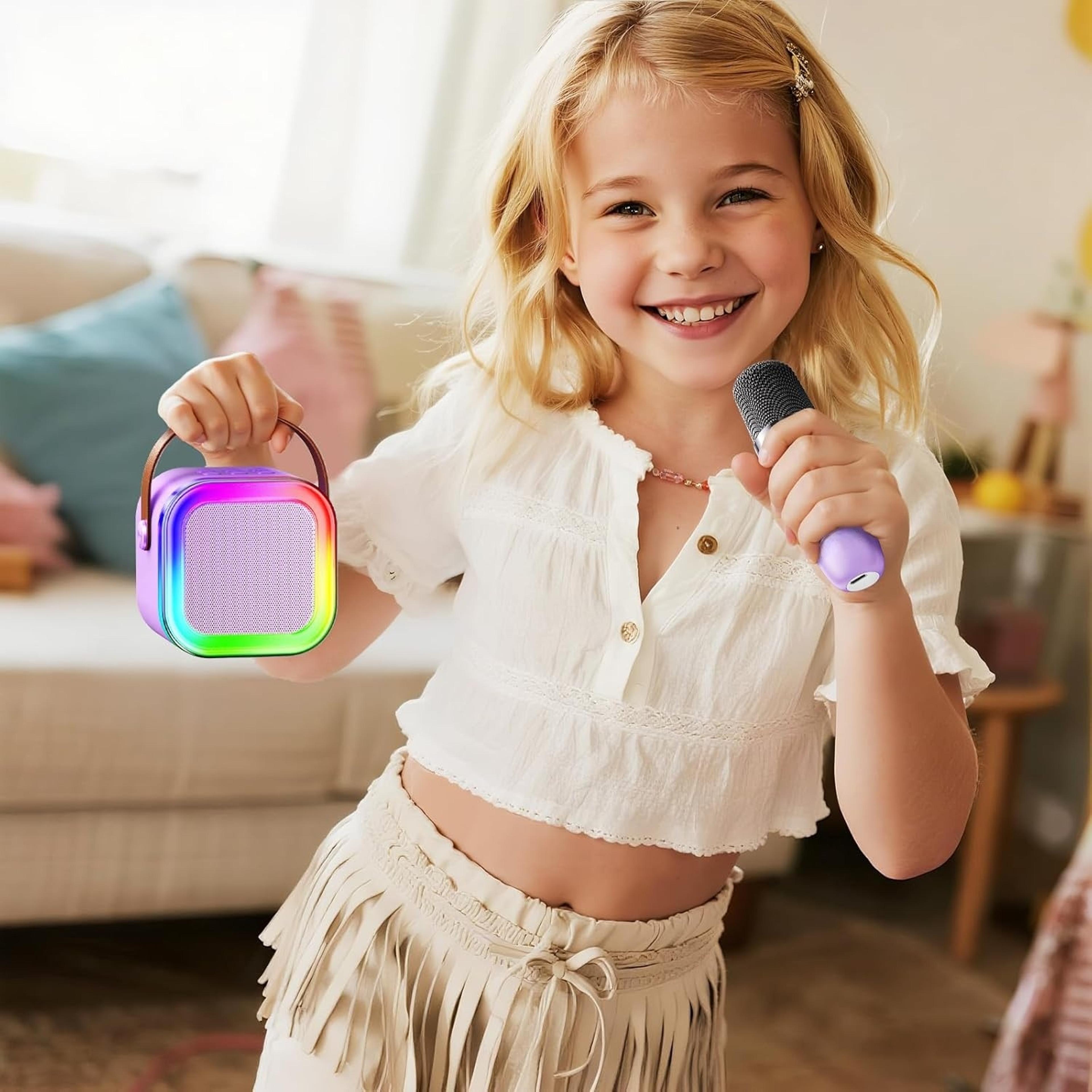 mini karaoke machine with wireless microphones portable bluetooth karaoke speaker for kids