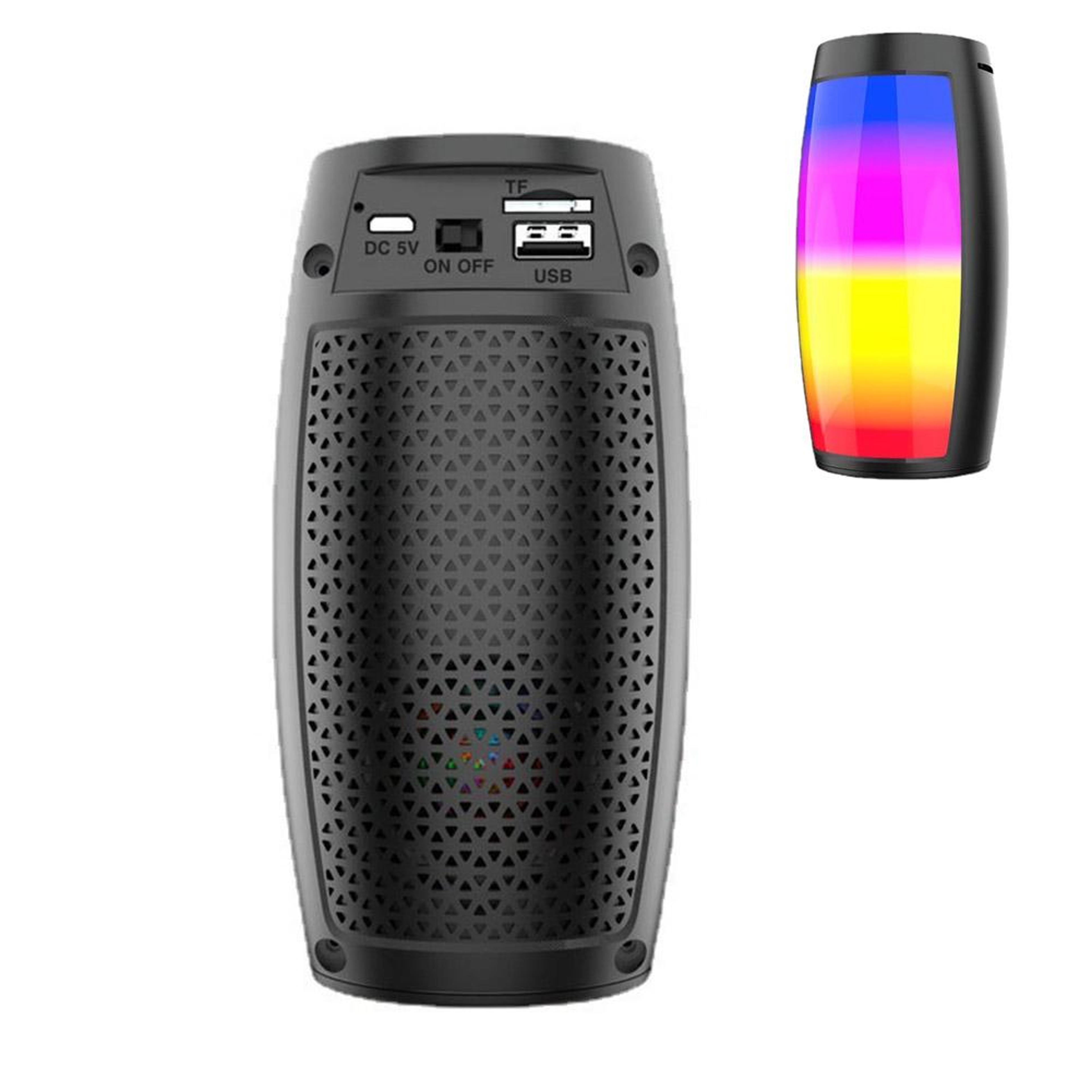 portable bluetooth speaker with rgb led lights heavy bass wireless sound system